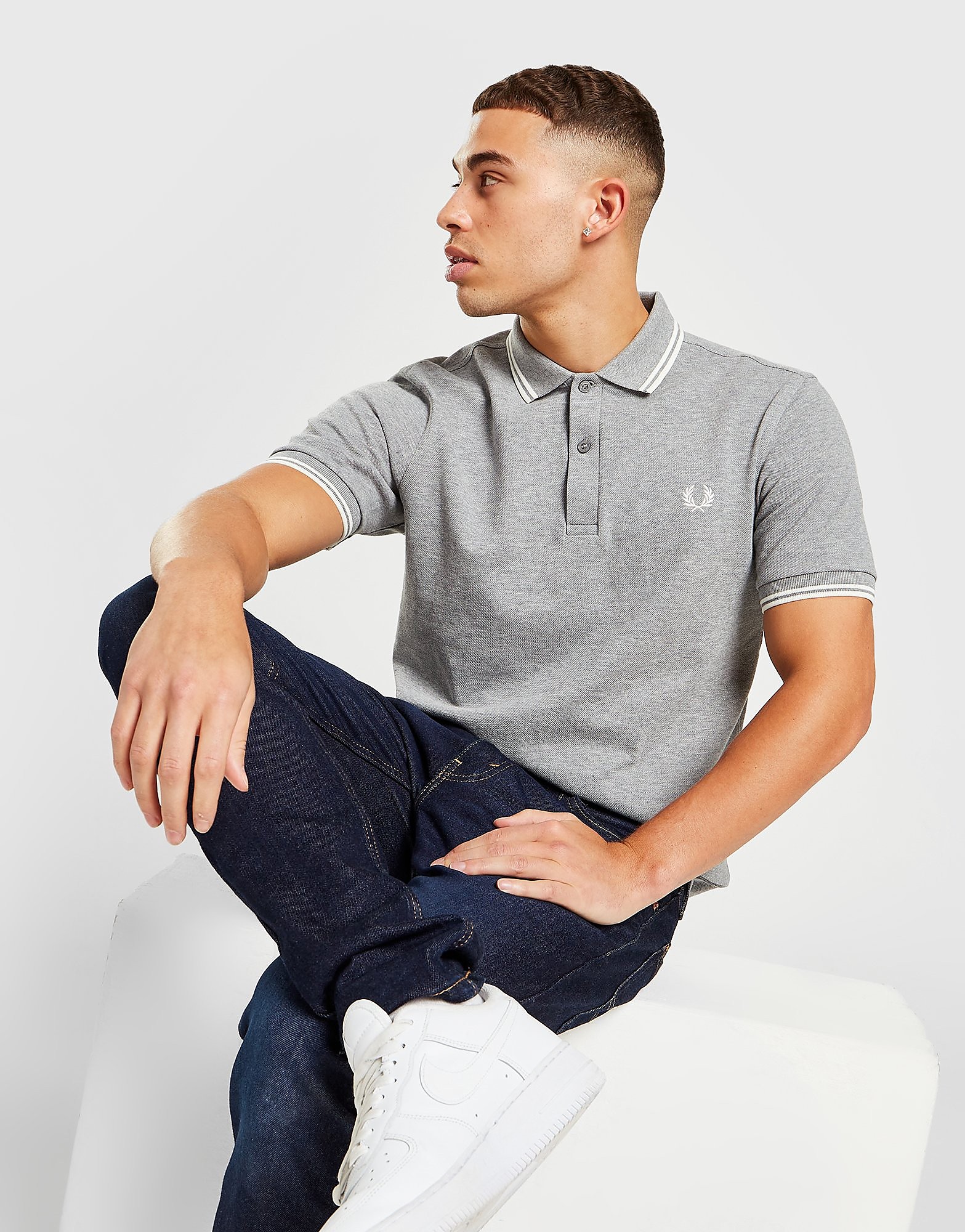 

Fred Perry Twin Tipped Polo Shirt - Grey - Mens, Grey