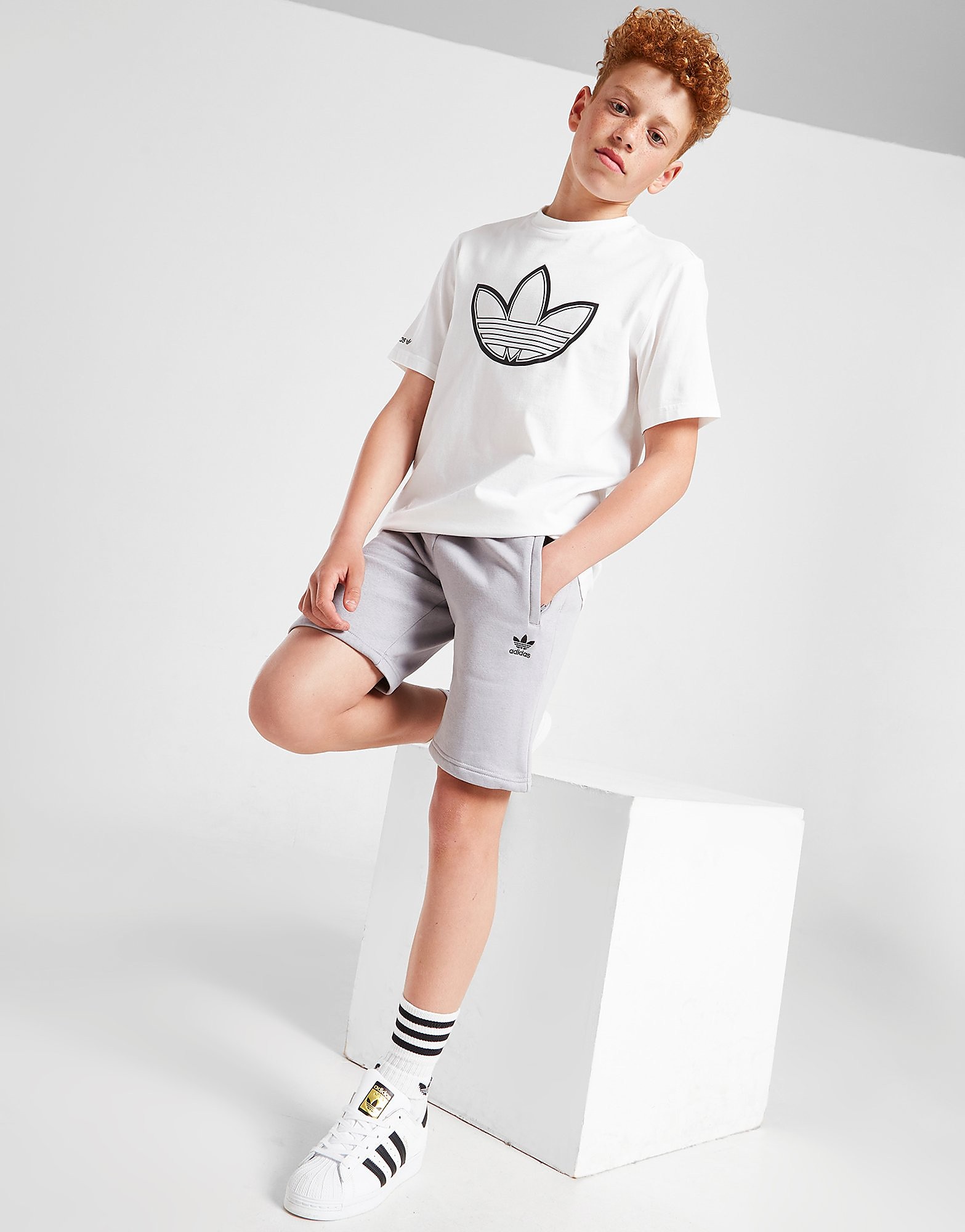 

adidas Originals Trefoil Essential Shorts Junior - Only at JD - Grey - Kids, Grey