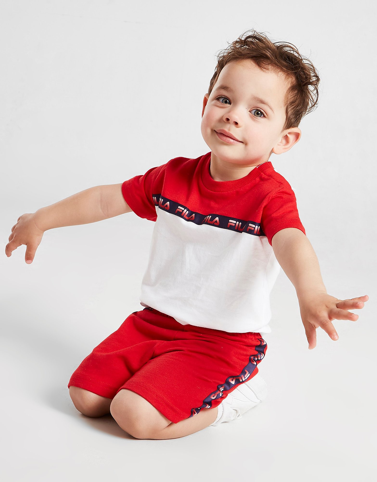 Fila Gavino T-shirt/Shorts Set Baby - Only at JD, Röd