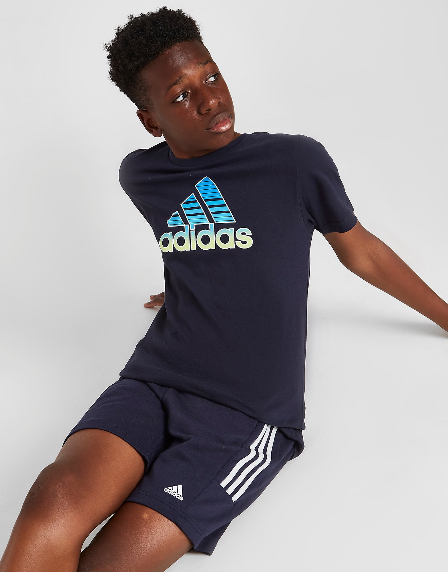 

adidas Fade Graphic Logo T-Shirt Junior - Only at JD - Blue - Kids, Blue