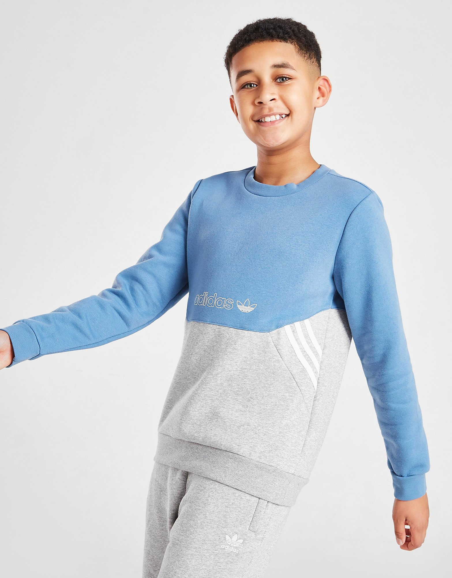 

adidas Originals Crew Spirit Sweatshirt Junior - Only at JD - Blue - Kids, Blue