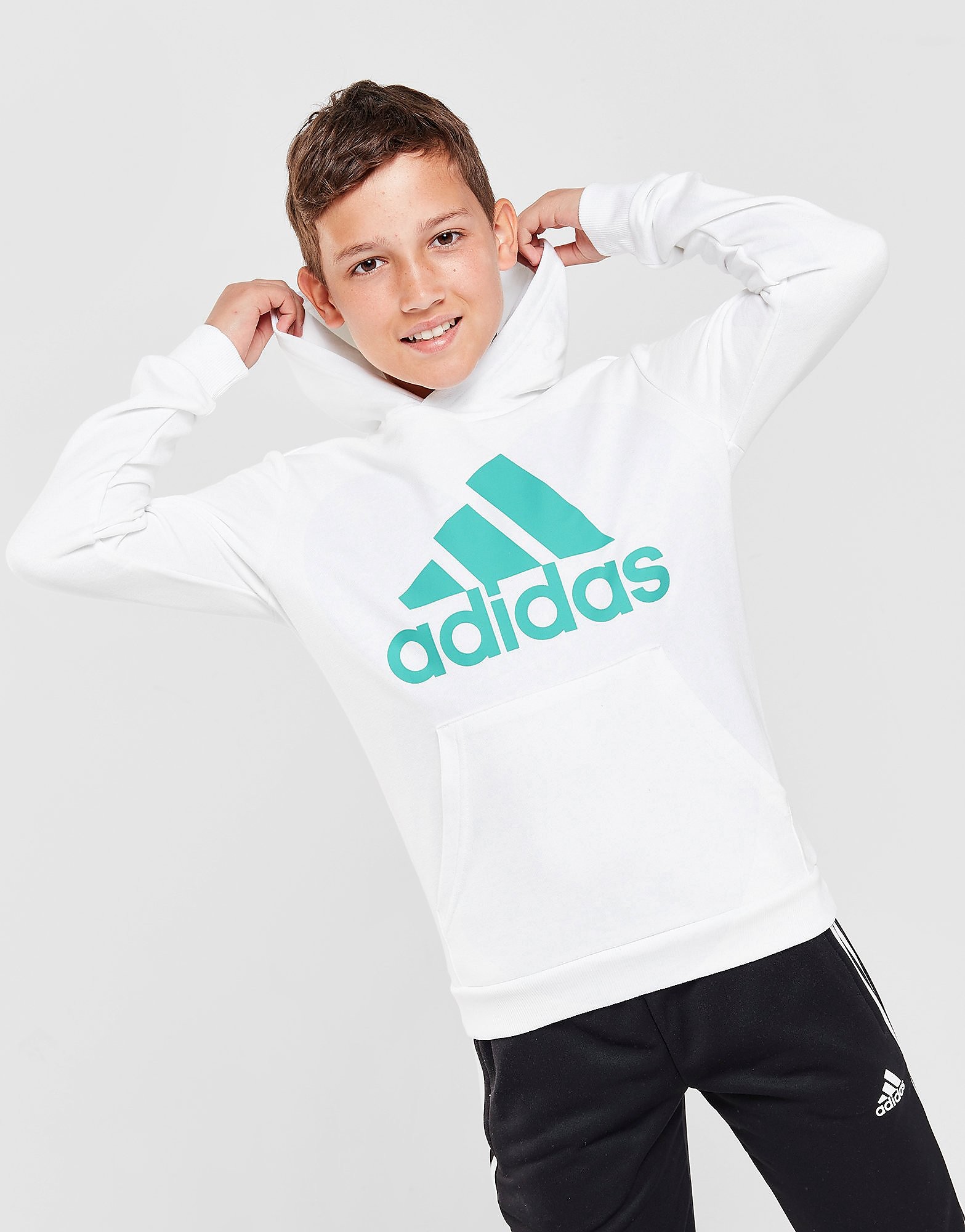 

adidas Badge Of Sport Large Logo Hoodie Junior - White - Kids, White