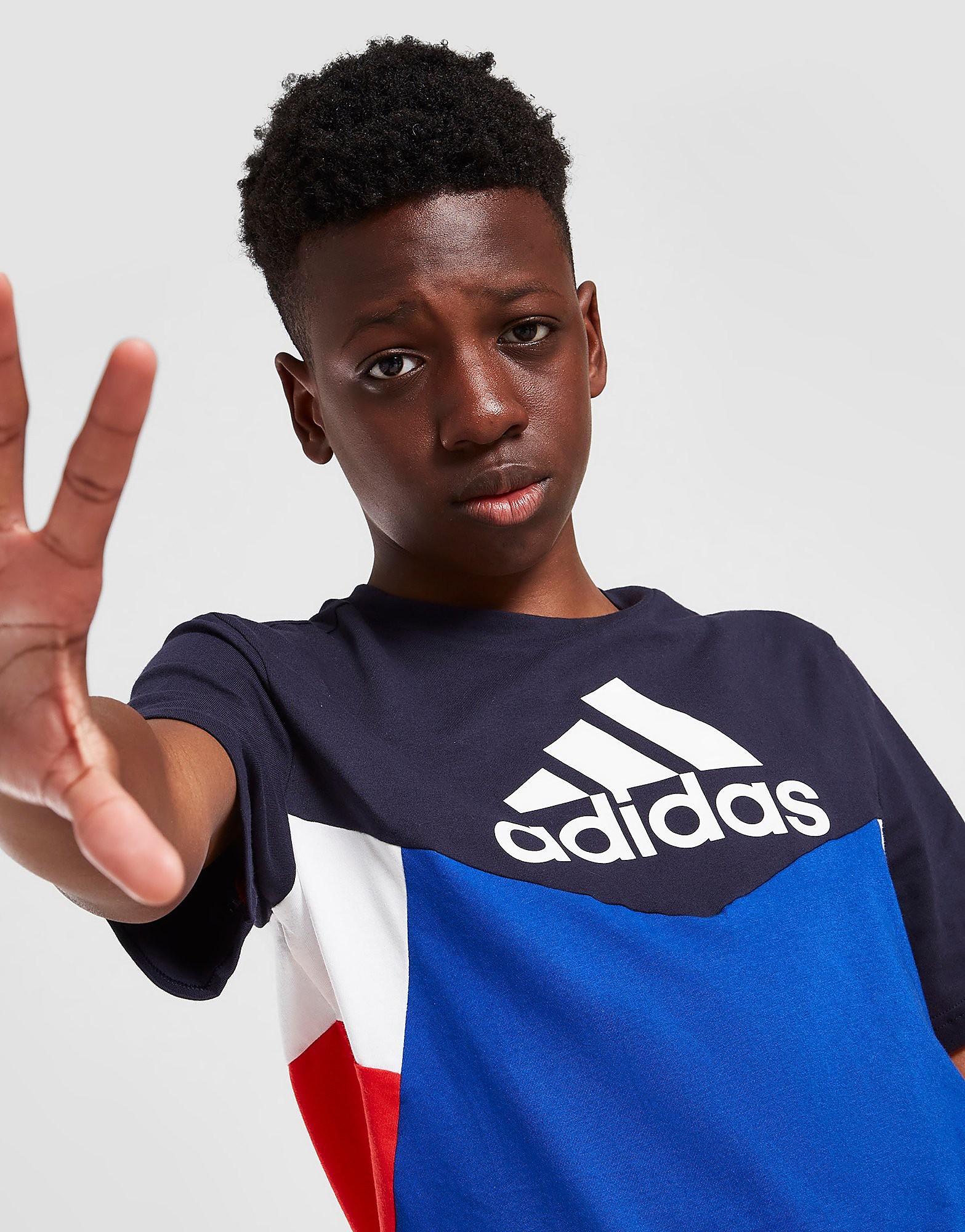 

adidas Colour Block T-Shirt Junior - Blue - Kids, Blue
