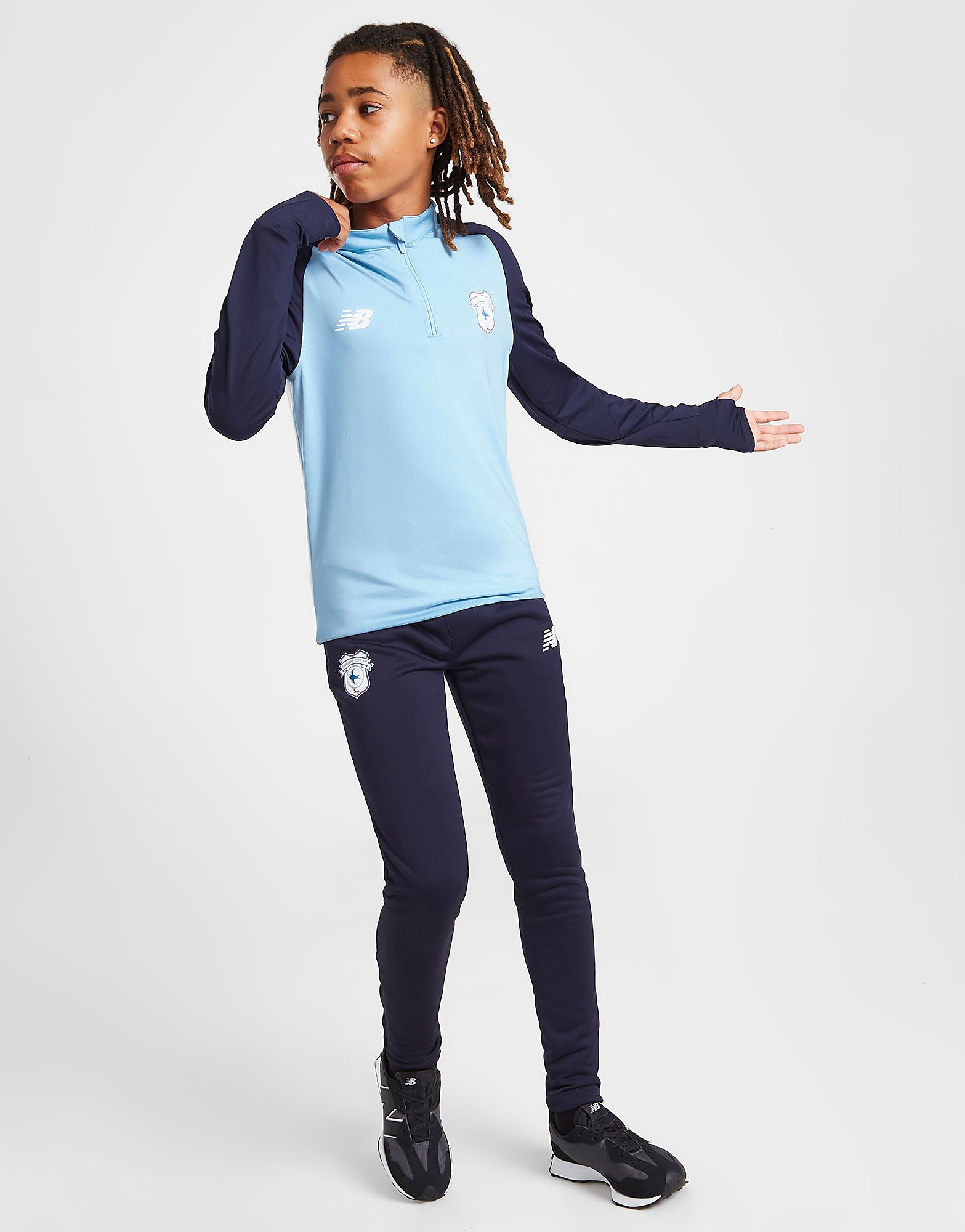 

New Balance Cardiff City FC Training 1/4 Zip Top Junior - Blue - Kids, Blue