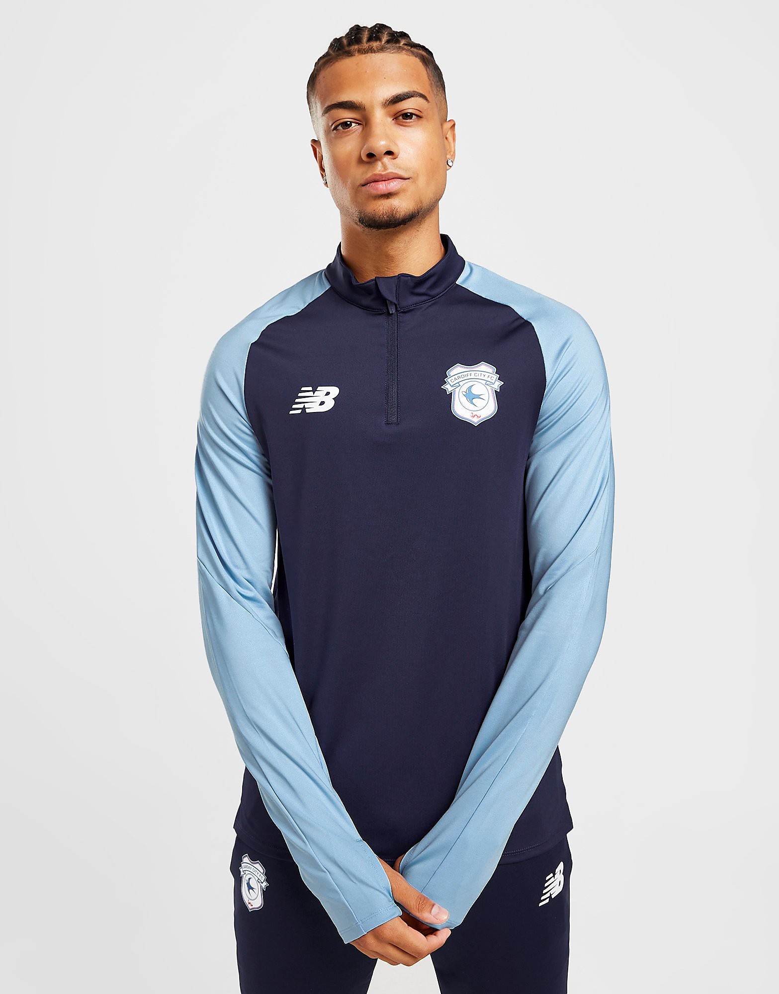 

New Balance Cardiff City FC Training 1/4 Zip Top - Blue - Mens, Blue