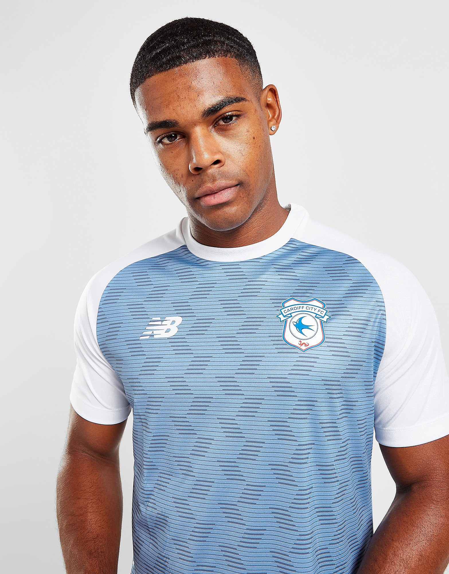 

New Balance Cardiff City FC Pre Match Shirt - Blue/White - Mens, Blue/White