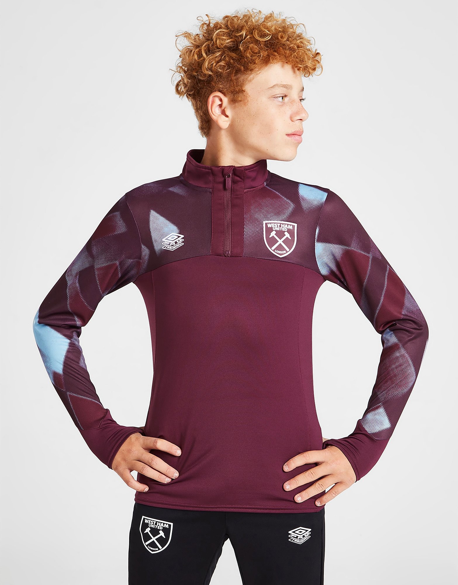 

Umbro West Ham United FC Warm 1/4 Zip Top Junior - Red - Kids, Red