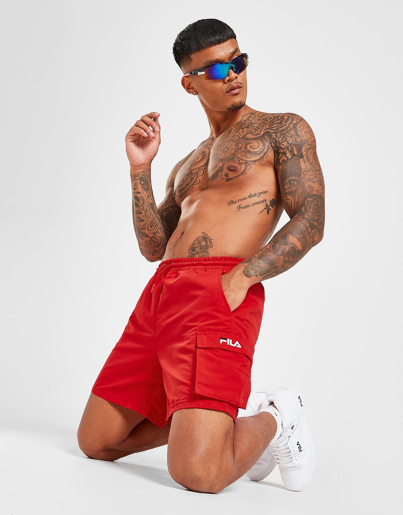 

Fila Michi Cargo Swim Shorts - Only at JD - Red - Mens, Red