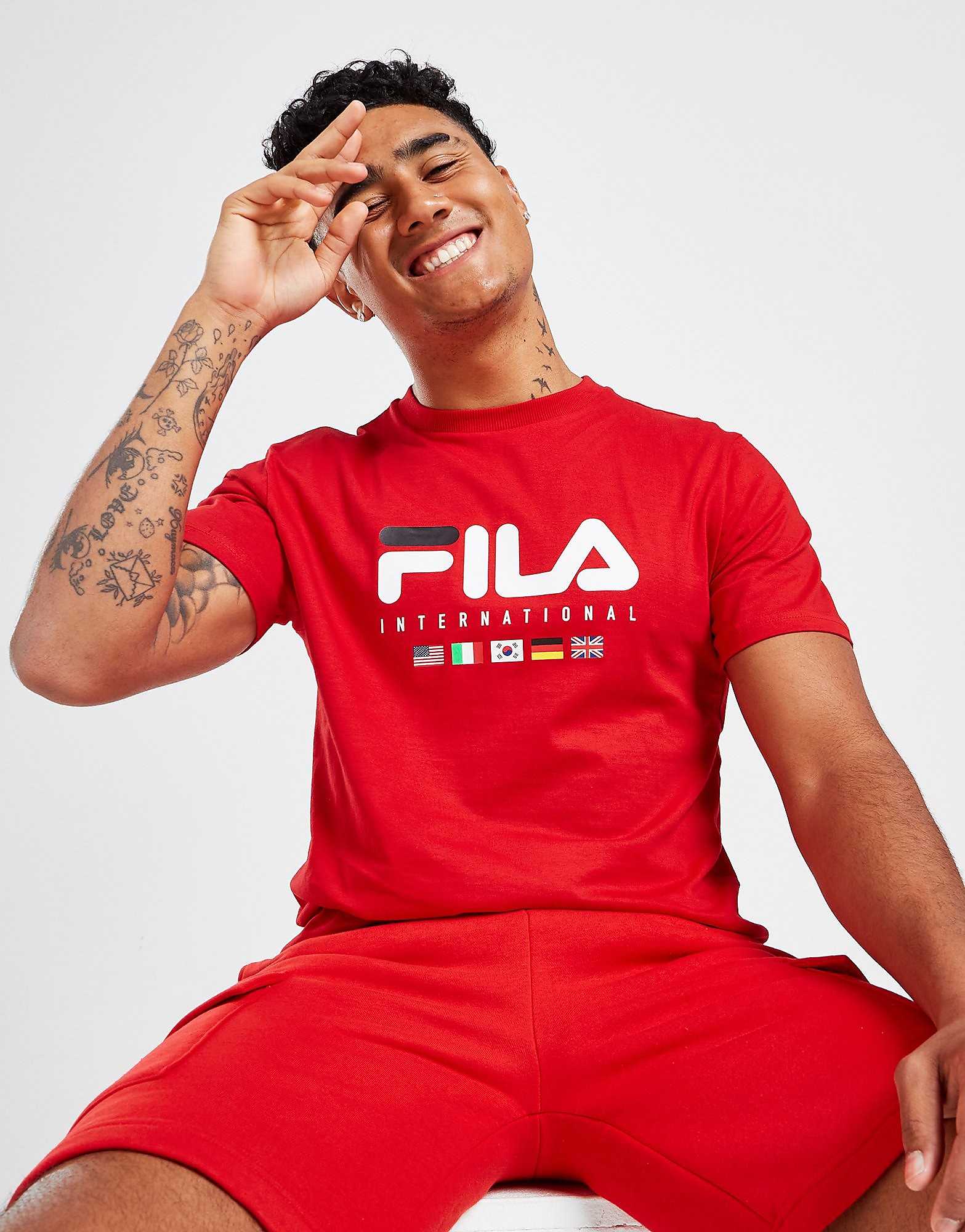 

Fila Volta Flag T-Shirt - Red/RED - Mens, Red/RED