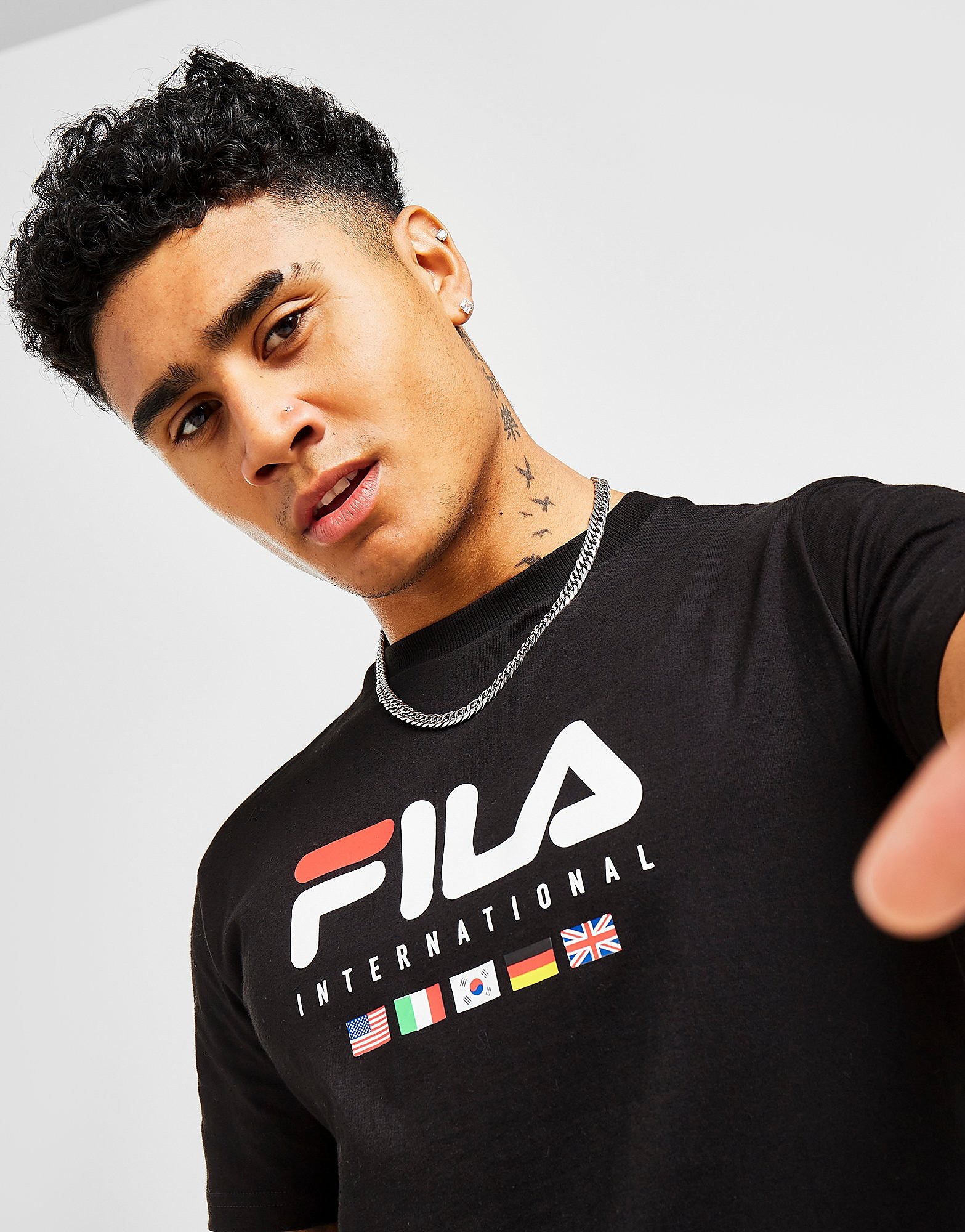 

Fila Volta Flag T-Shirt - Black - Mens, Black