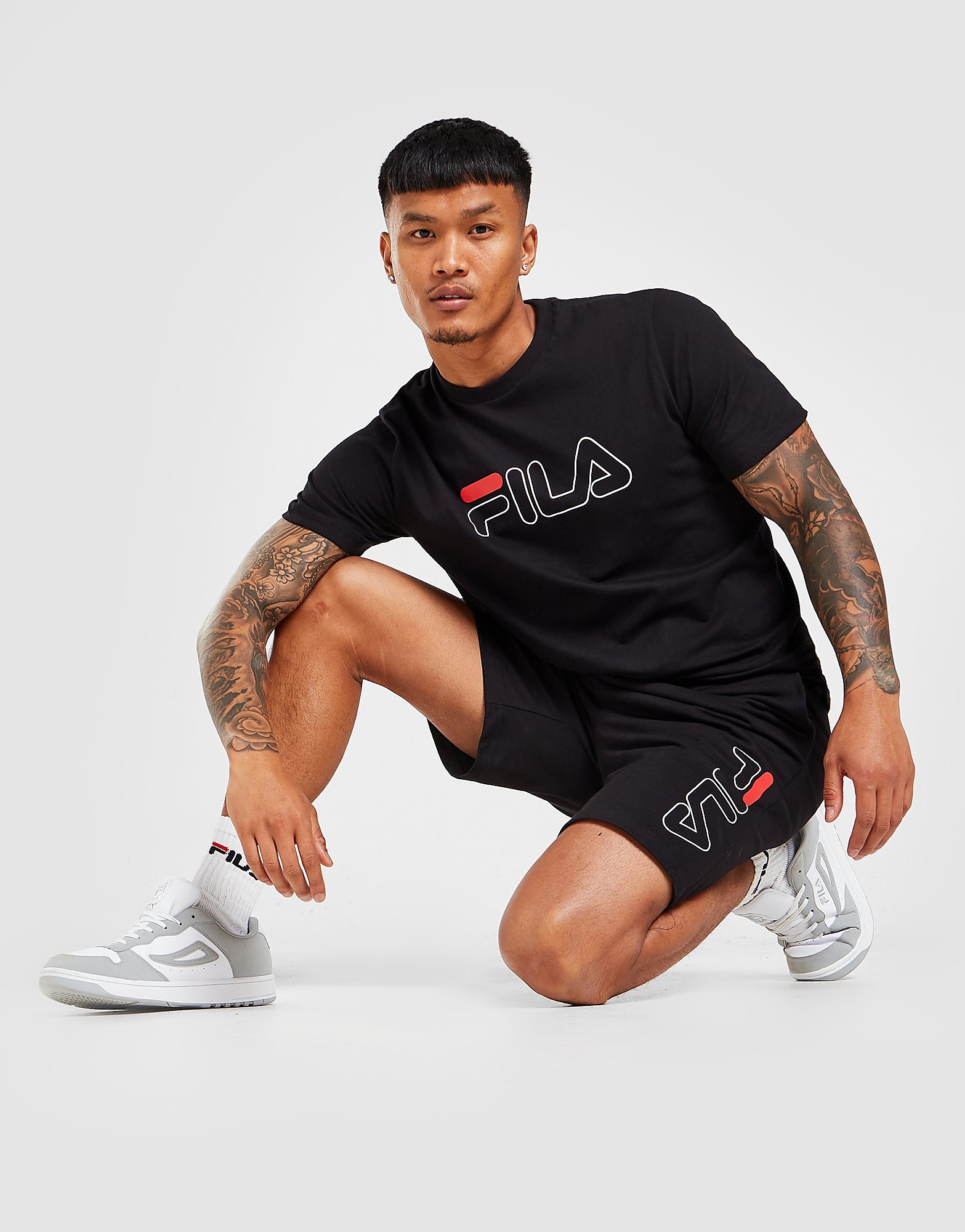 

Fila Vale T-Shirt/Shorts Set - Black/Black - Mens, Black/Black