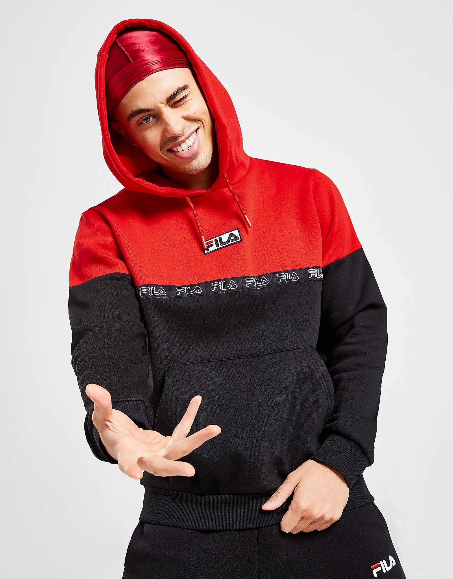 

Fila Pal Hoodie - Black/Red - Mens, Black/Red