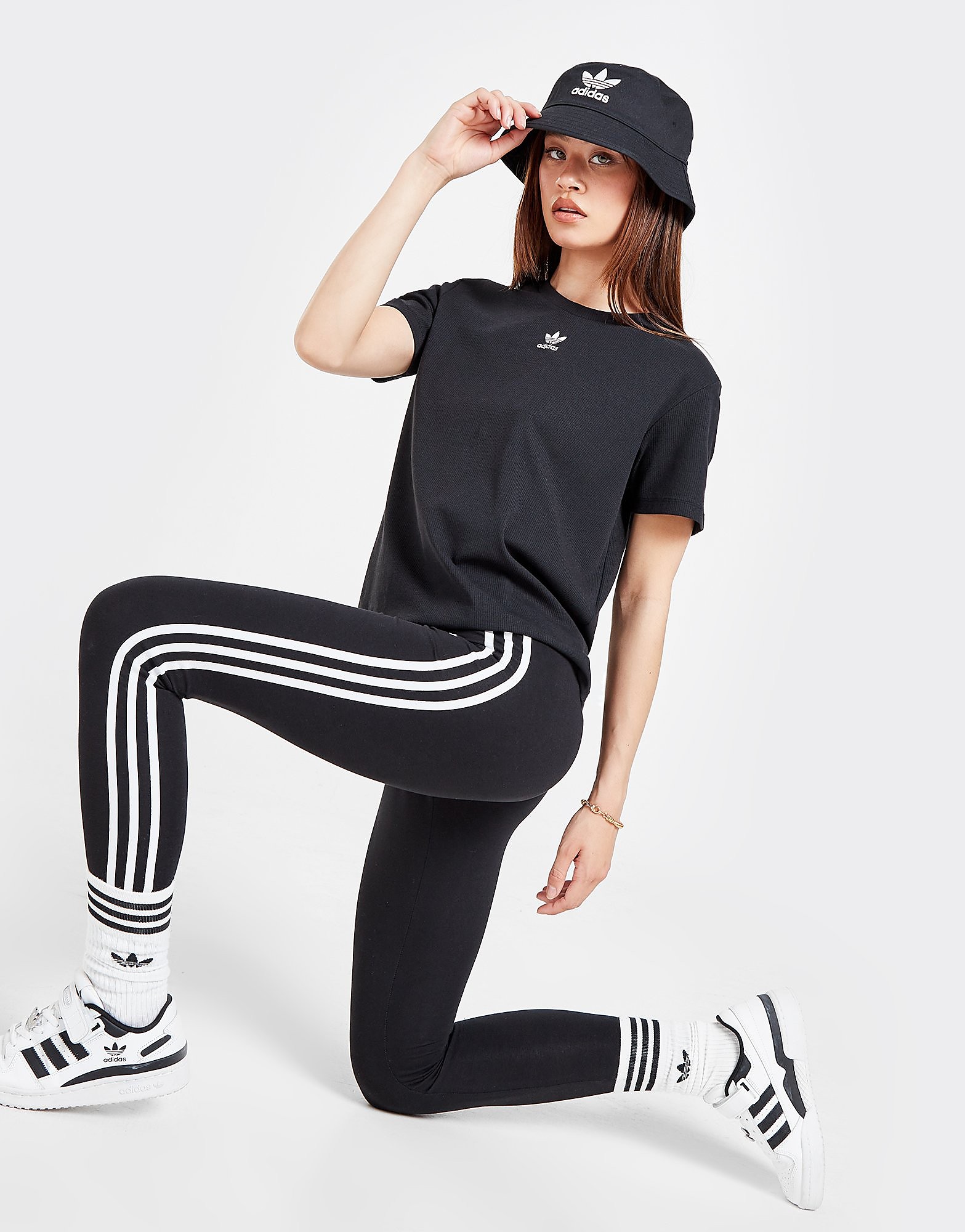 

adidas Originals Essential Rib Boyfriend T-Shirt - Only at JD - BLACK - Womens, BLACK