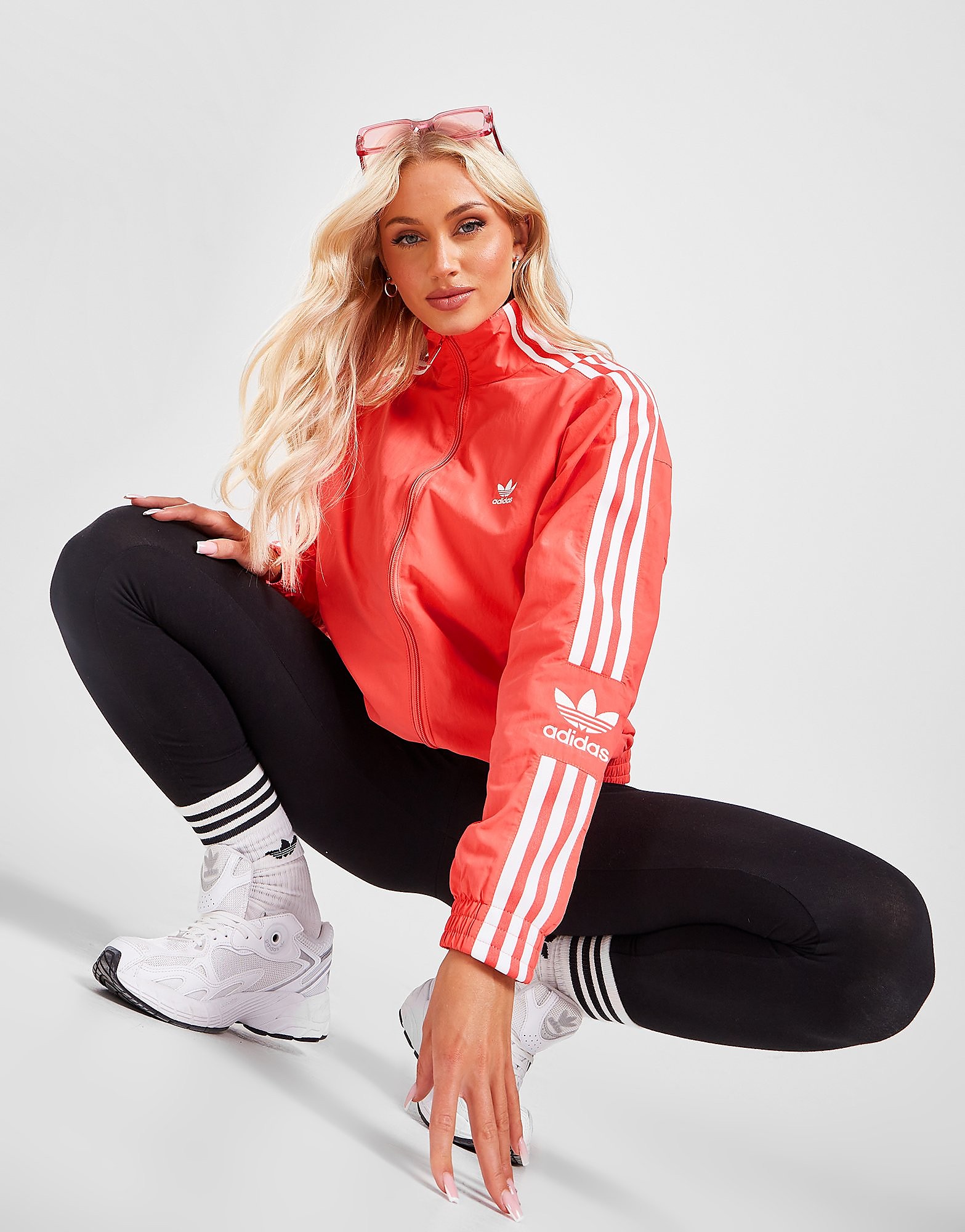 adidas Originals Casaco de Fato de Treino 3-Stripes Trefoil - Cor-de-rosa - Womens, Cor-de-rosa