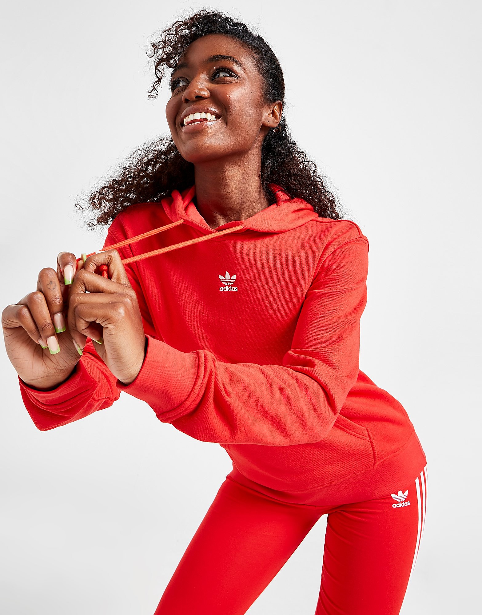 

adidas Originals Essential Fleece Overhead Hoodie - Red - Womens, Red