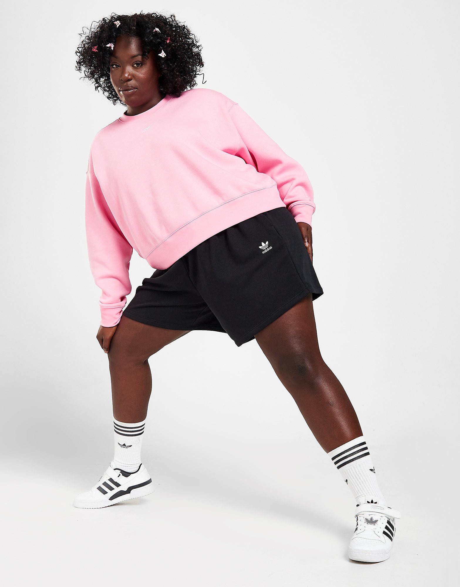 

adidas Originals Essential Plus Size Shorts - Black - Womens, Black