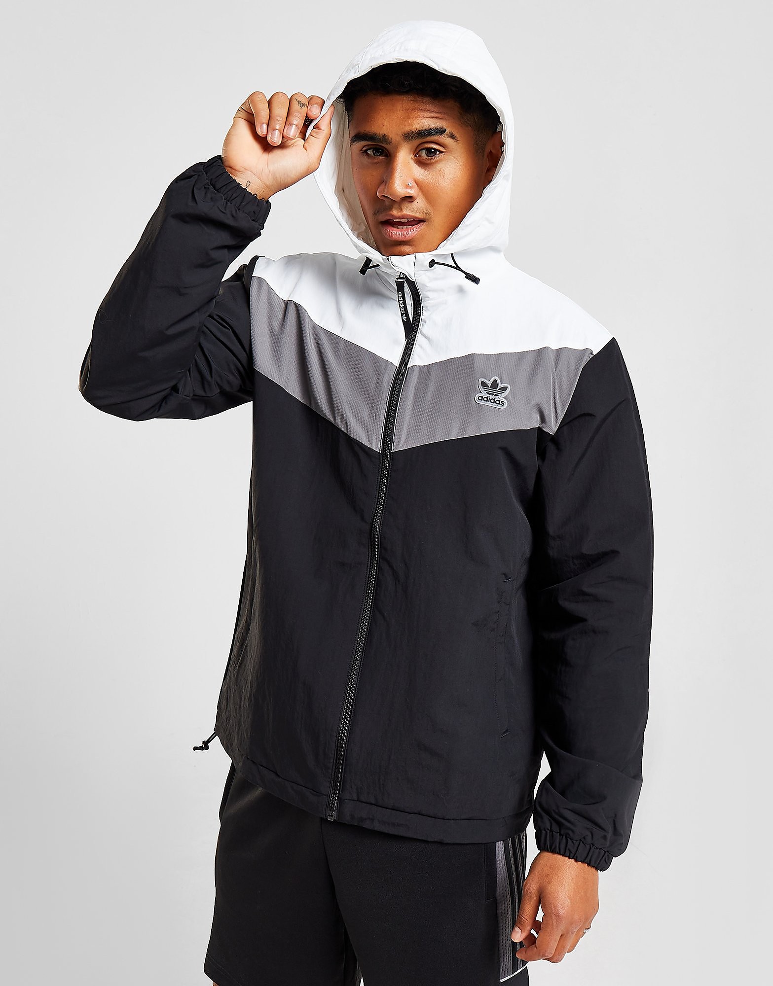 adidas Originals Chevron Windbreaker - Only at JD - Black - Mens, Black