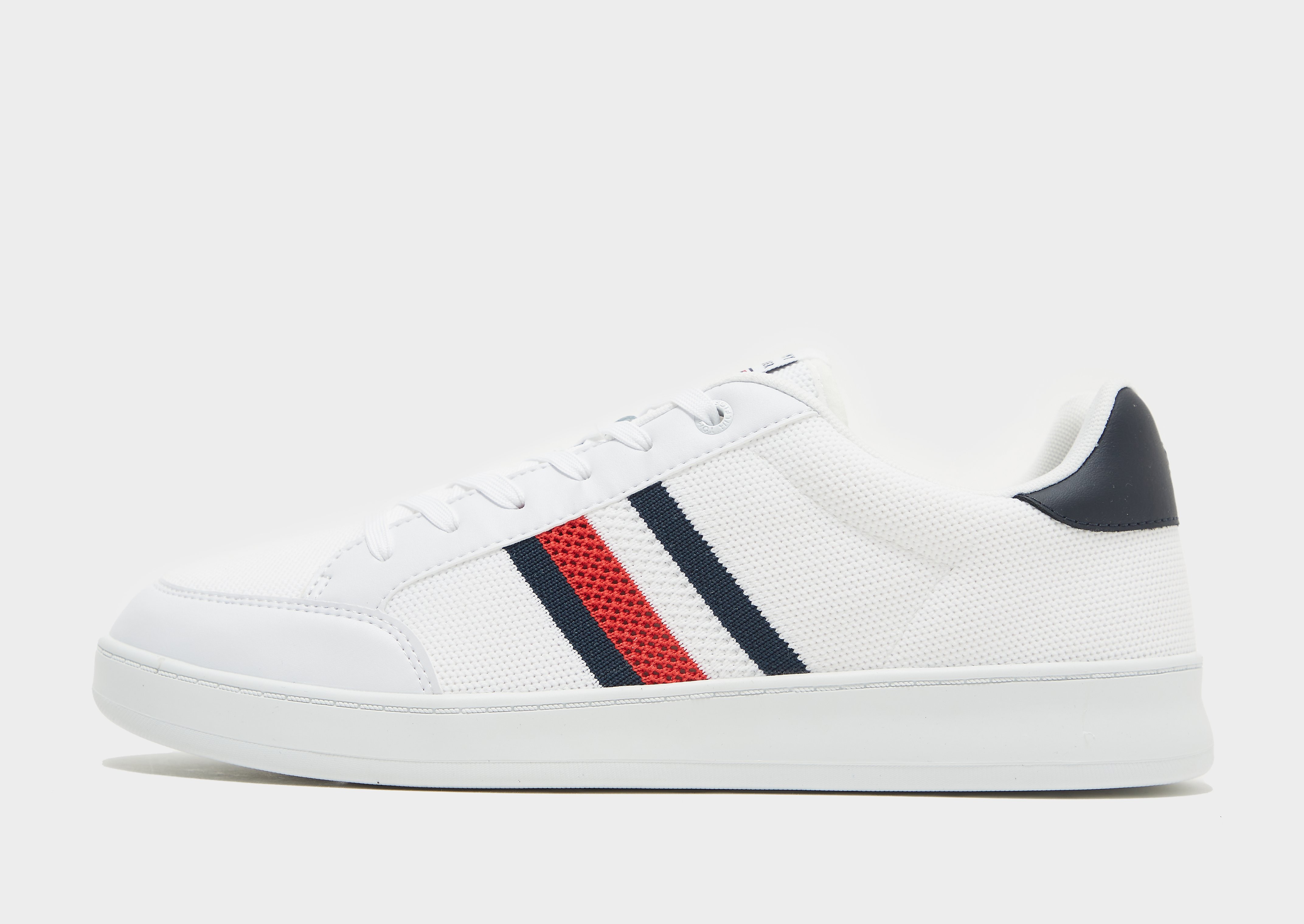 

Tommy Hilfiger Cupsole Knit Mix Trainers - White/Navy - Mens, White/Navy