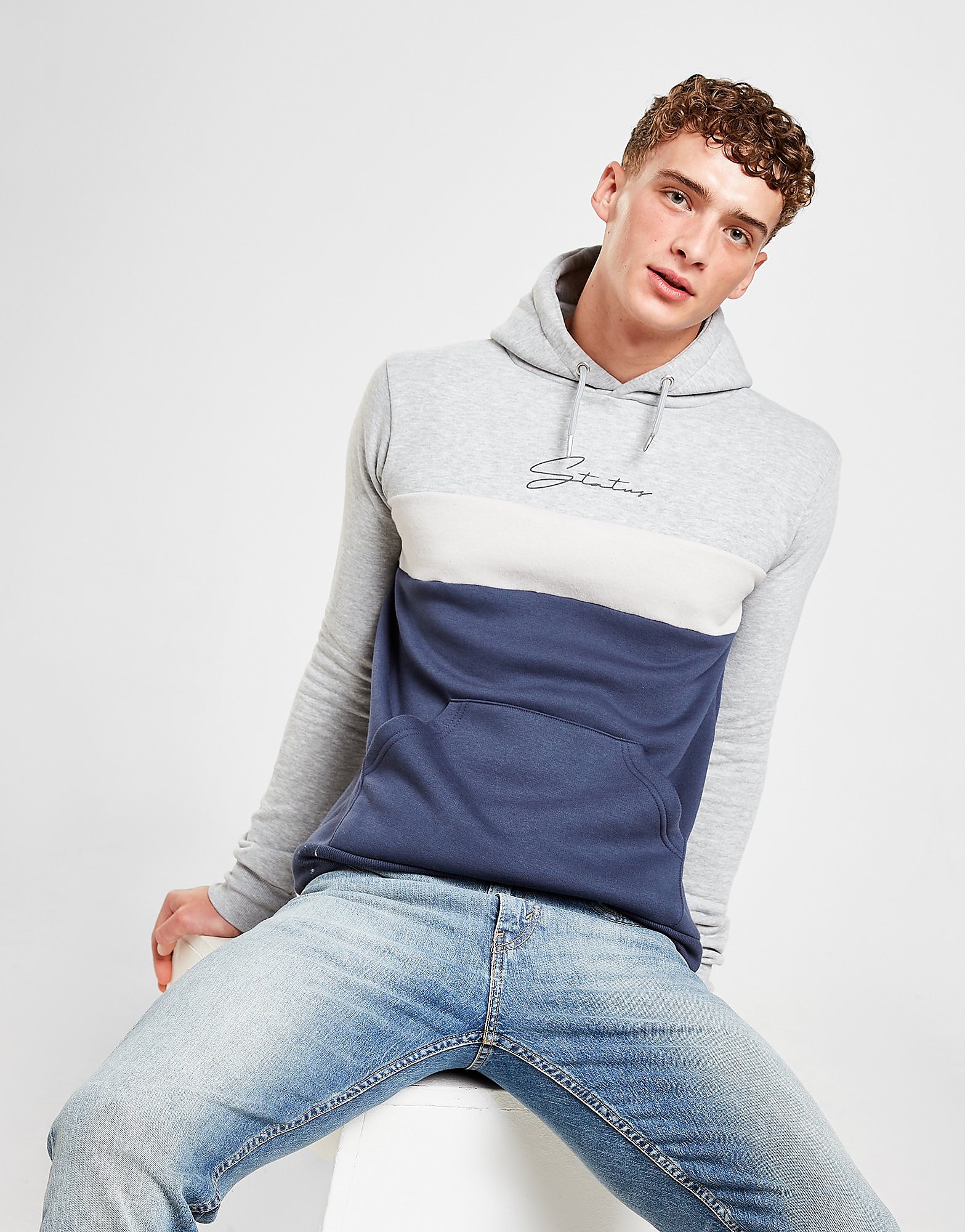 

Status Trio Overhead Hoodie - Navy/Grey - Mens, Navy/Grey