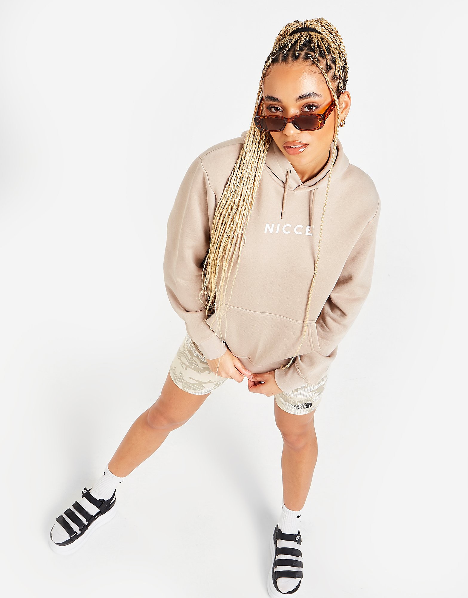 

Nicce Central Small Logo Hoodie - Brown - Womens, Brown