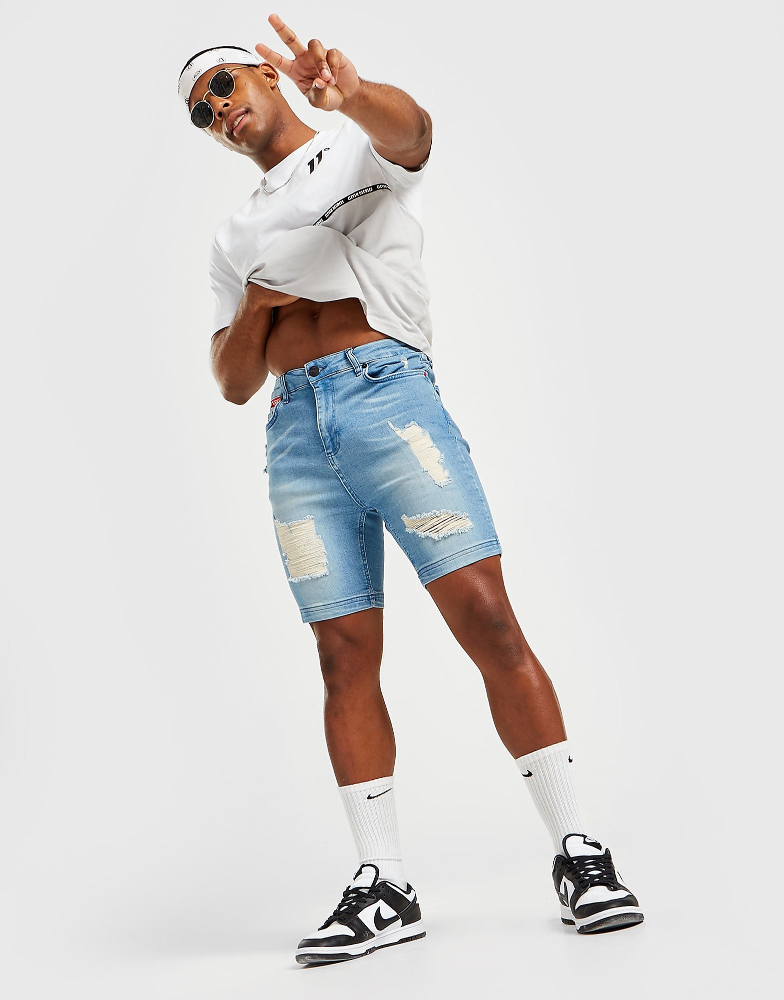 

11 Degrees Denim Shorts - Blue - Mens, Blue