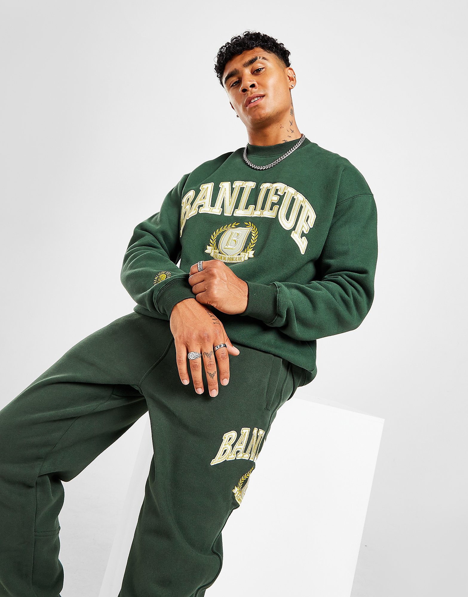 

Banlieue Crest Sweatshirt - Green - Mens, Green