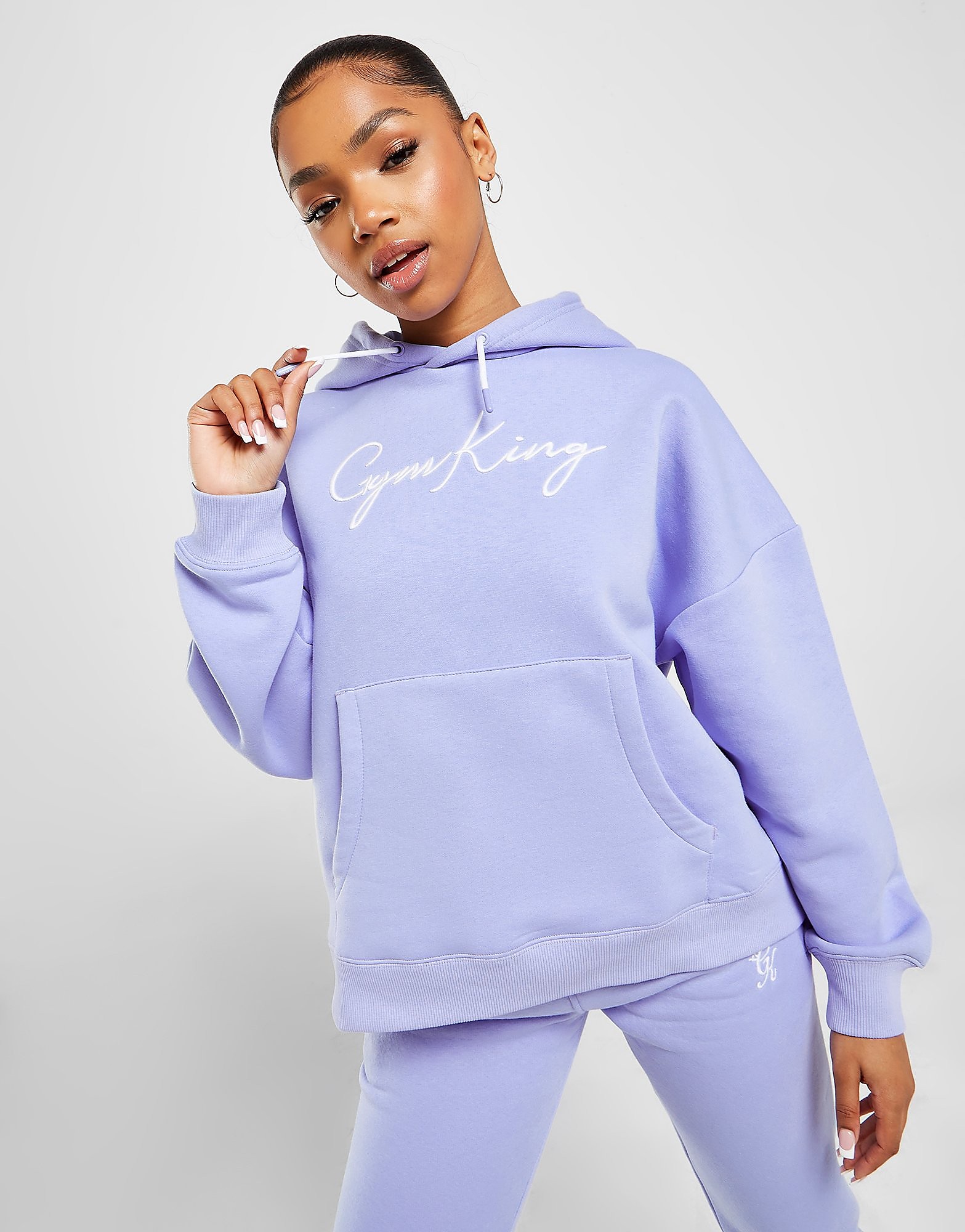 Gym King Camisola com Capuz Oversized Script - Azul - Womens, Azul