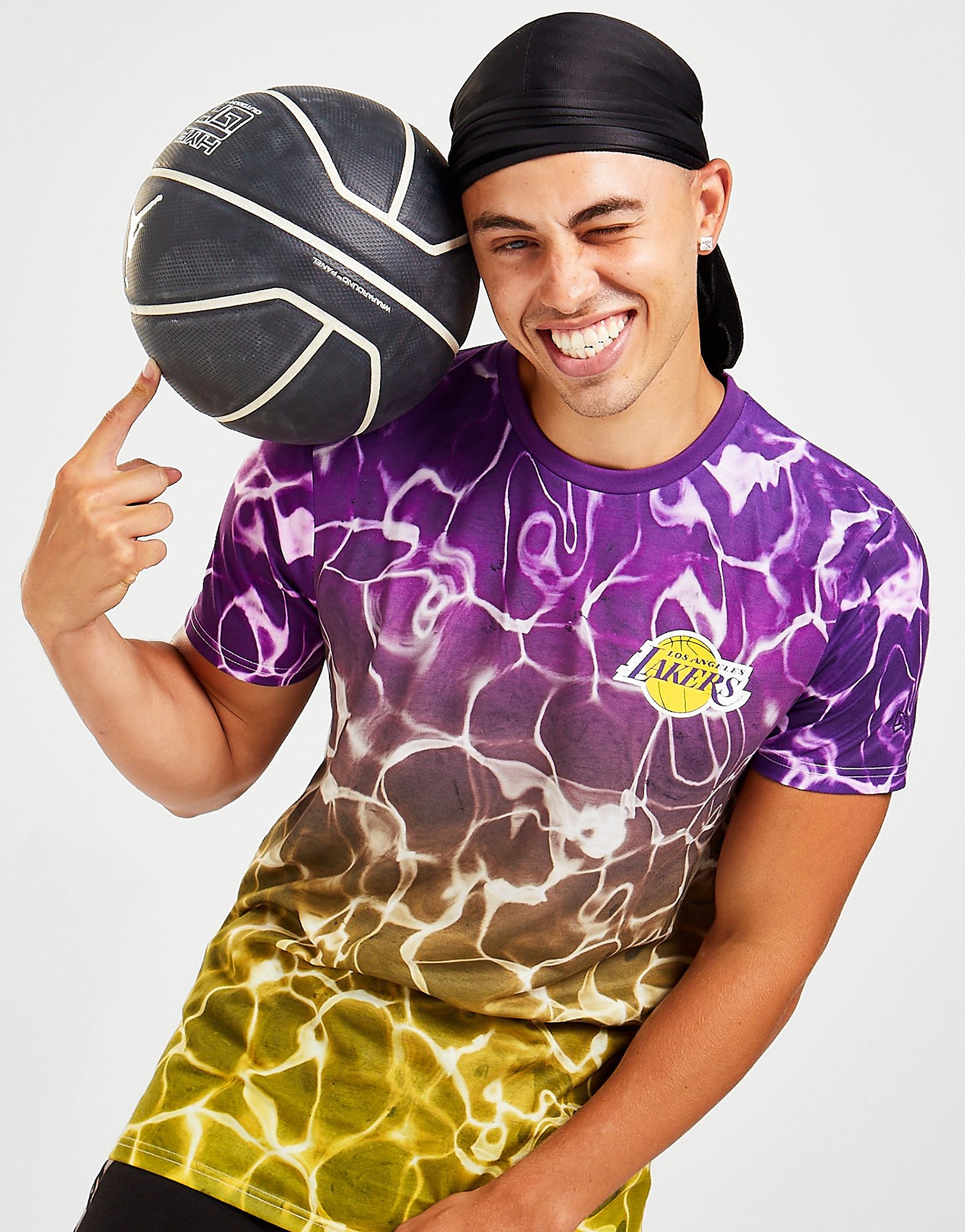 

New Era NBA Los Angeles Lakers Water Print T-Shirt - Purple - Mens, Purple