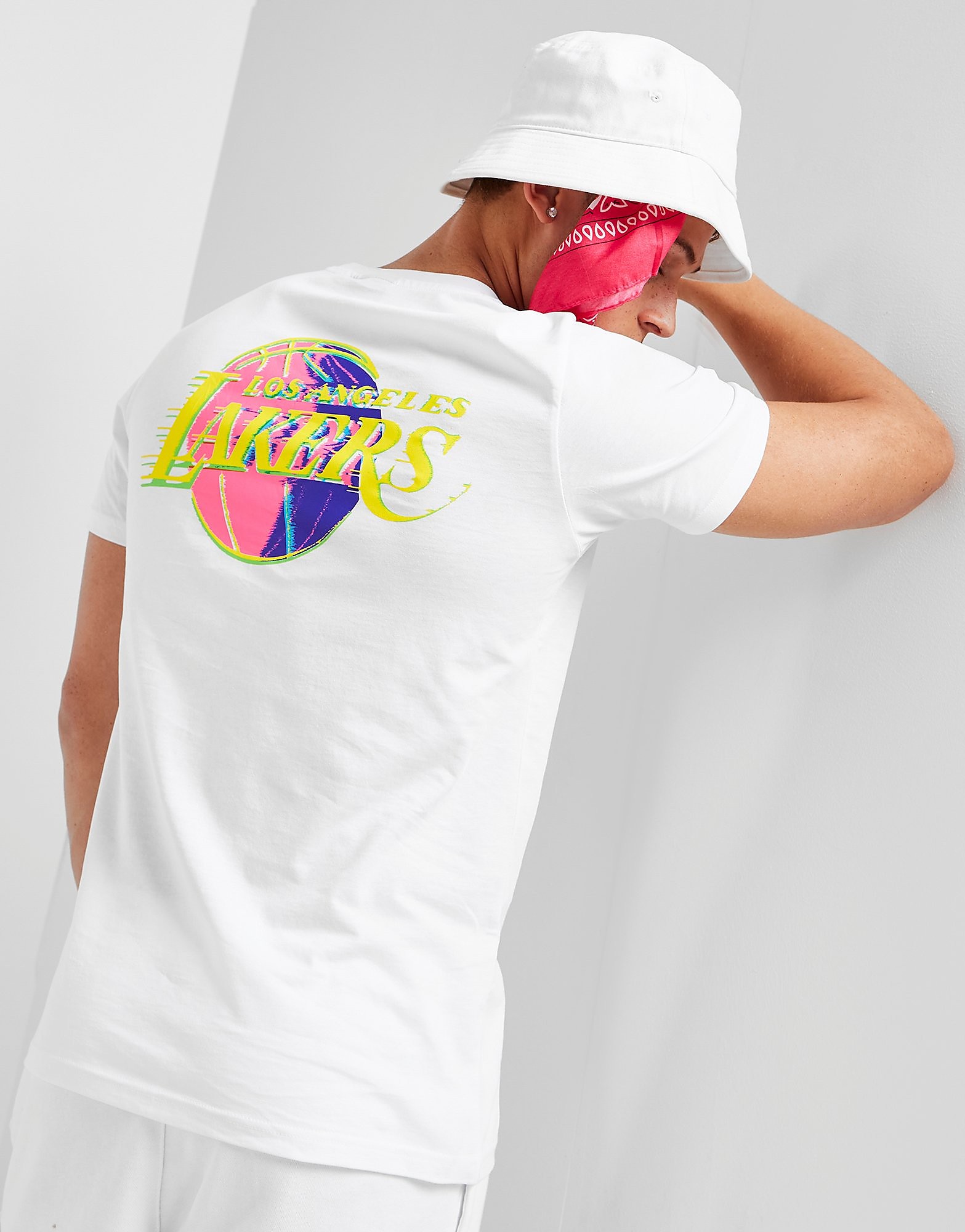 

New Era NBA LA Lakers Neon Graphic T-Shirt - White/S - Mens, White/S