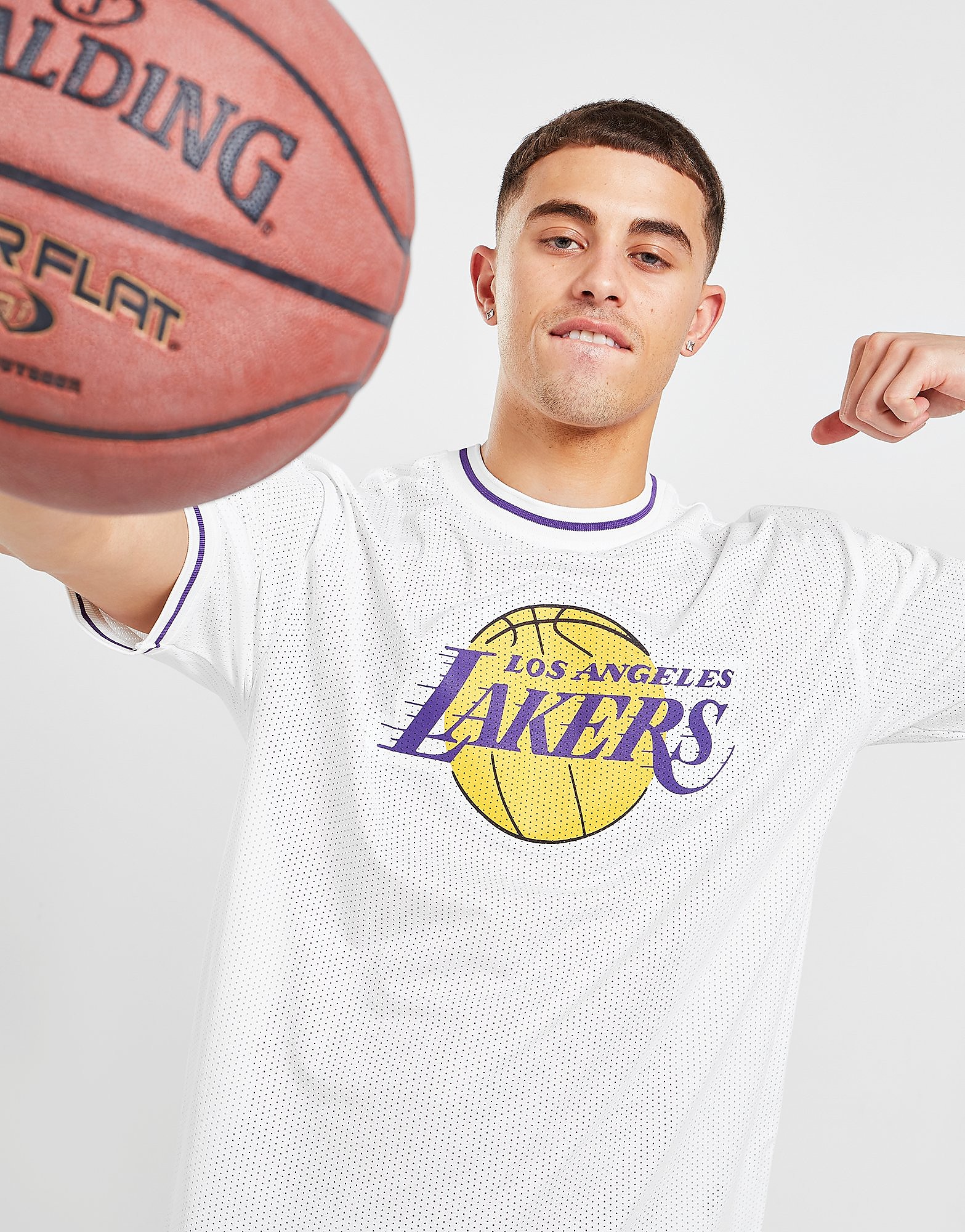 

New Era NBA Los Angeles Lakers Oversized T-Shirt - White - Mens, White