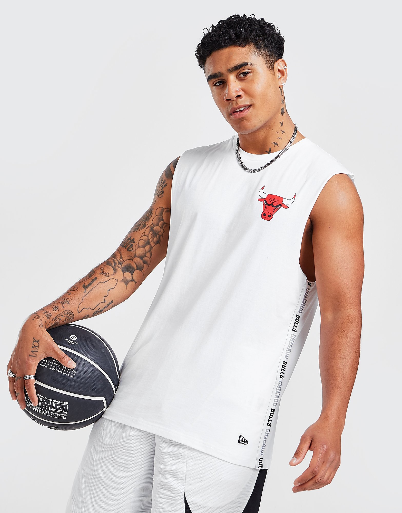 

New Era NBA Chicago Bulls Tape Tank Top - White/S - Mens, White/S