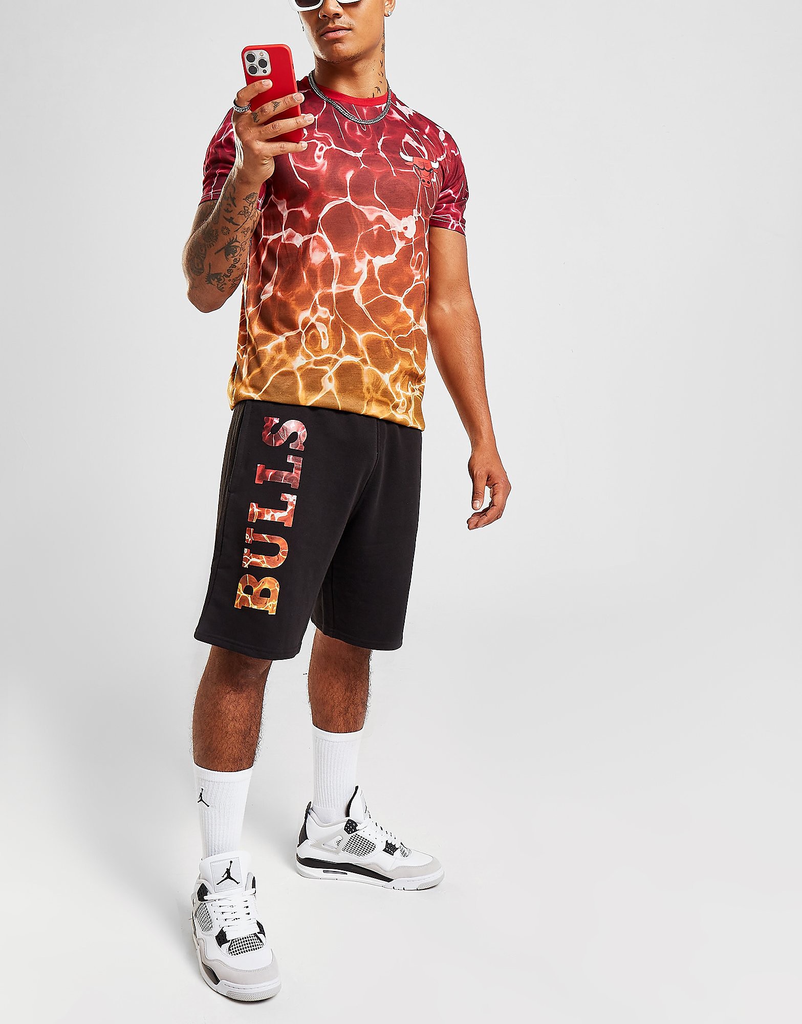 

New Era NBA Chicago Bulls Water Print Shorts - Black - Mens, Black