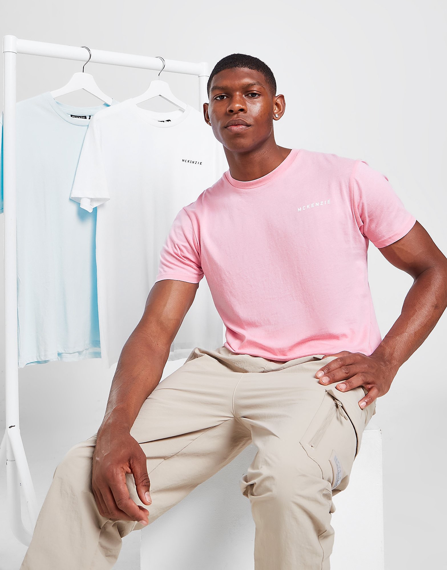 

McKenzie 3-Pack Essential T-Shirts - Only at JD - White/Pink - Mens, White/Pink