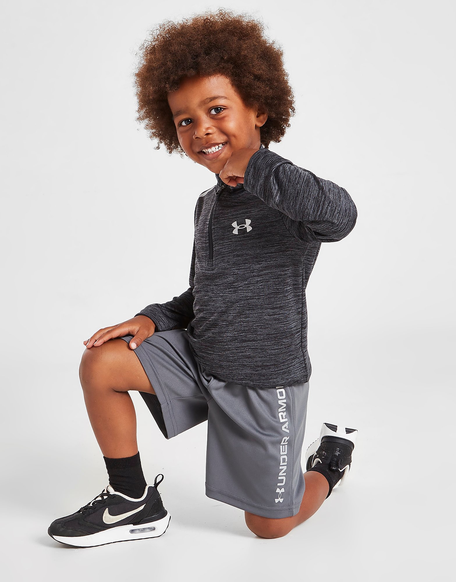 

Under Armour Tech Twist 1/4 Zip Top/Shorts Set Children - Only at JD - Black - Kids, Black