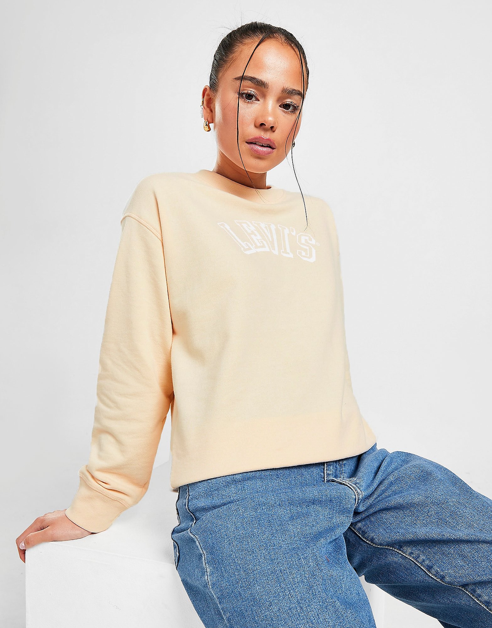 

LEVI'S Varsity Logo Crew Sweatshirt - Yellow/LIL - Womens, Yellow/LIL