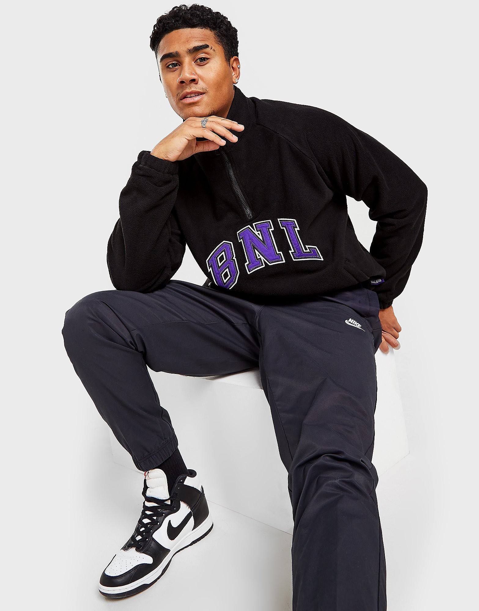 

Banlieue 1/2 Zip Fleece Top - Black - Mens, Black