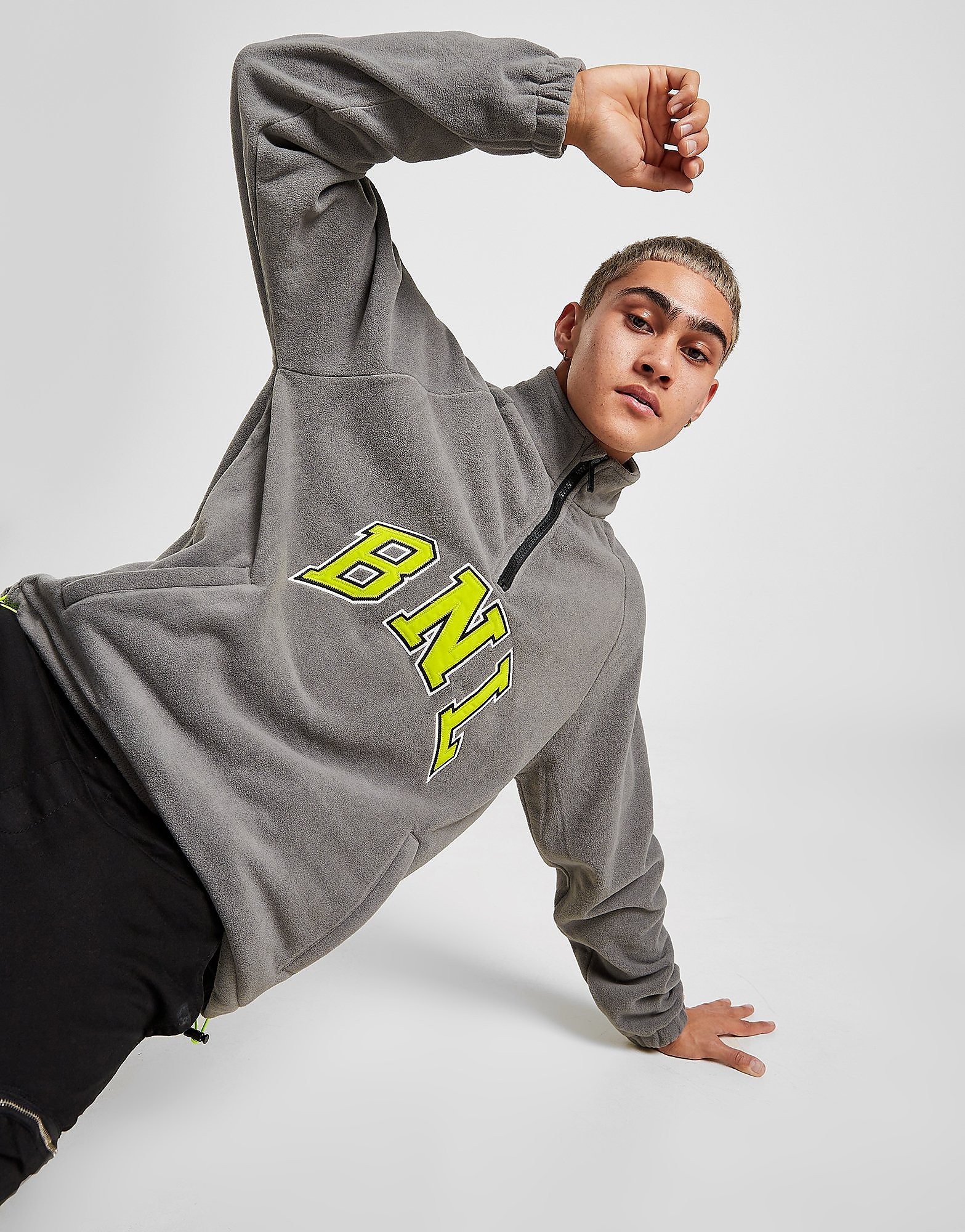

Banlieue 1/2 Zip Fleece Top - Grey - Mens, Grey