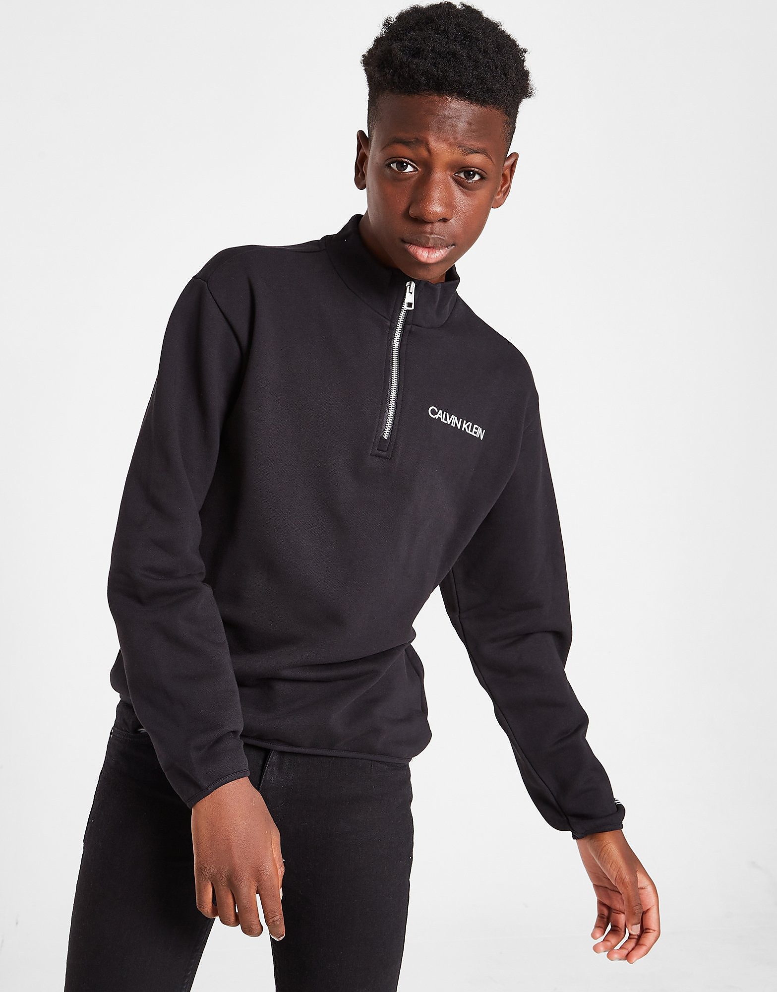 

Calvin Klein Jeans Institutional 1/4 Zip Sweatshirt Junior - Black - Kids, Black