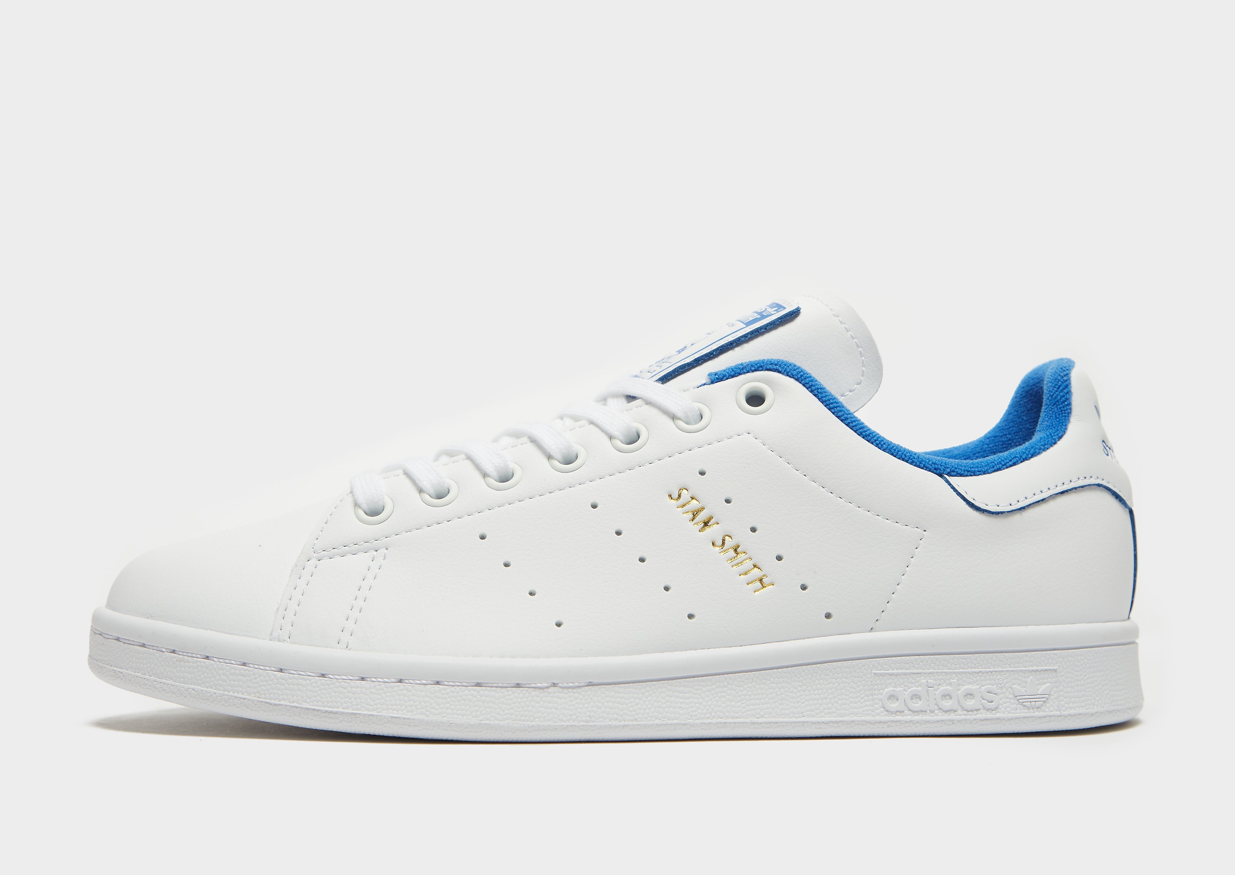 

adidas Originals Stan Smith - Cloud White / Blue / Gold Metallic - Mens, Cloud White / Blue / Gold Metallic