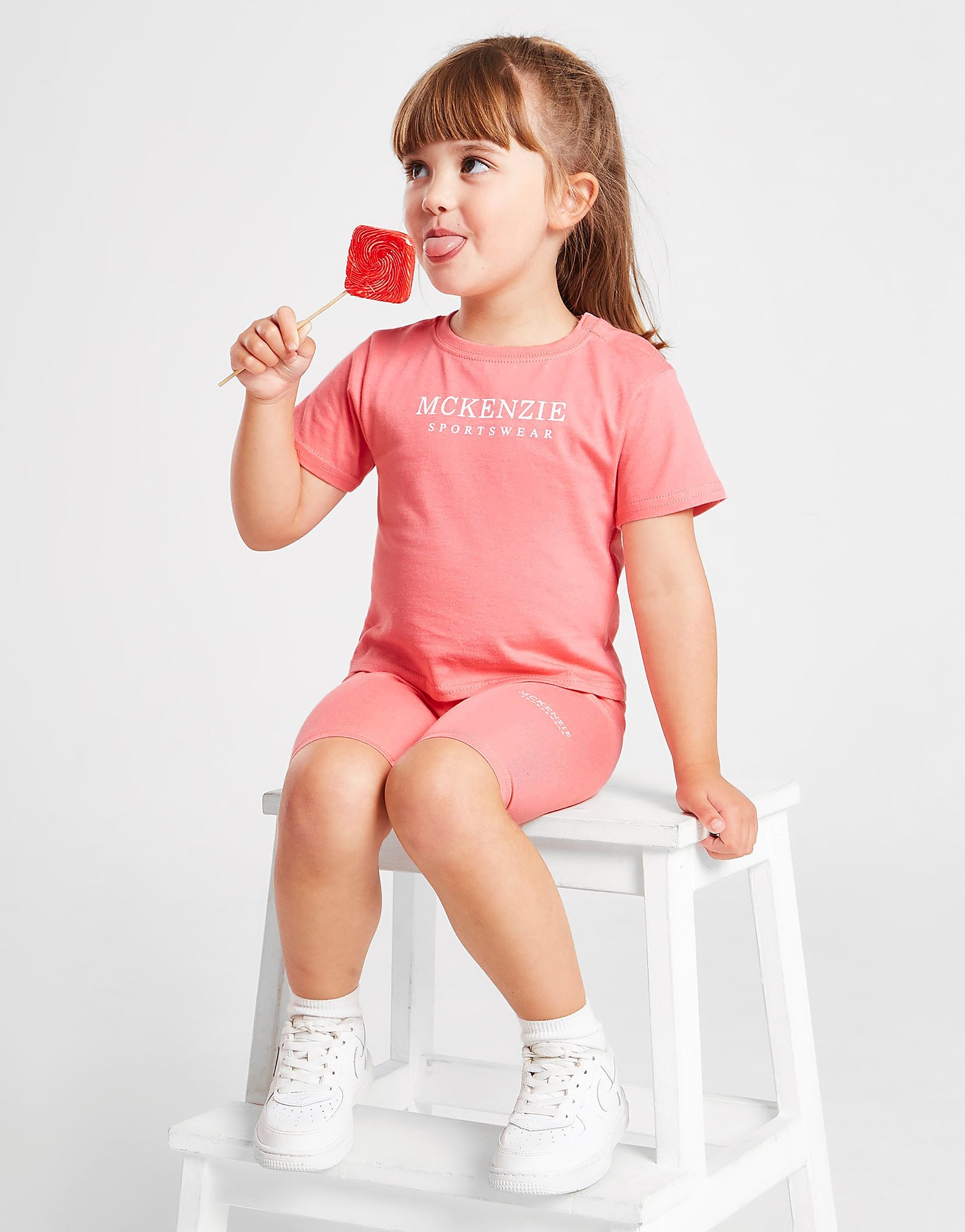 

McKenzie Girls' Micro Essential Tee/Cycle Shorts Set Infant - Pink - Kids, Pink