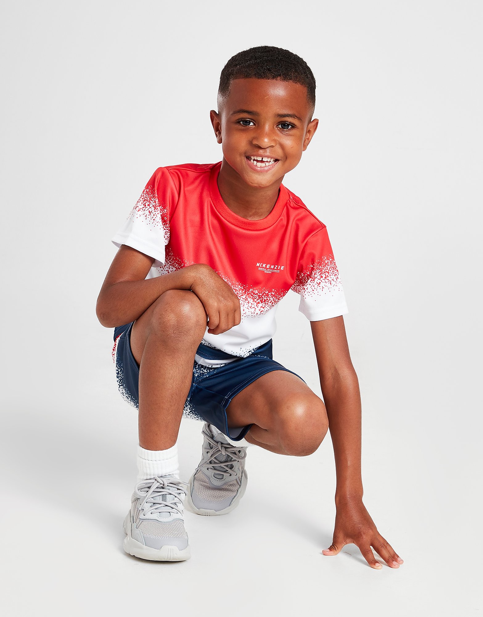 

McKenzie Mini Warren Fade T-Shirt/Shorts Set Children - Red/Navy - Kids, Red/Navy