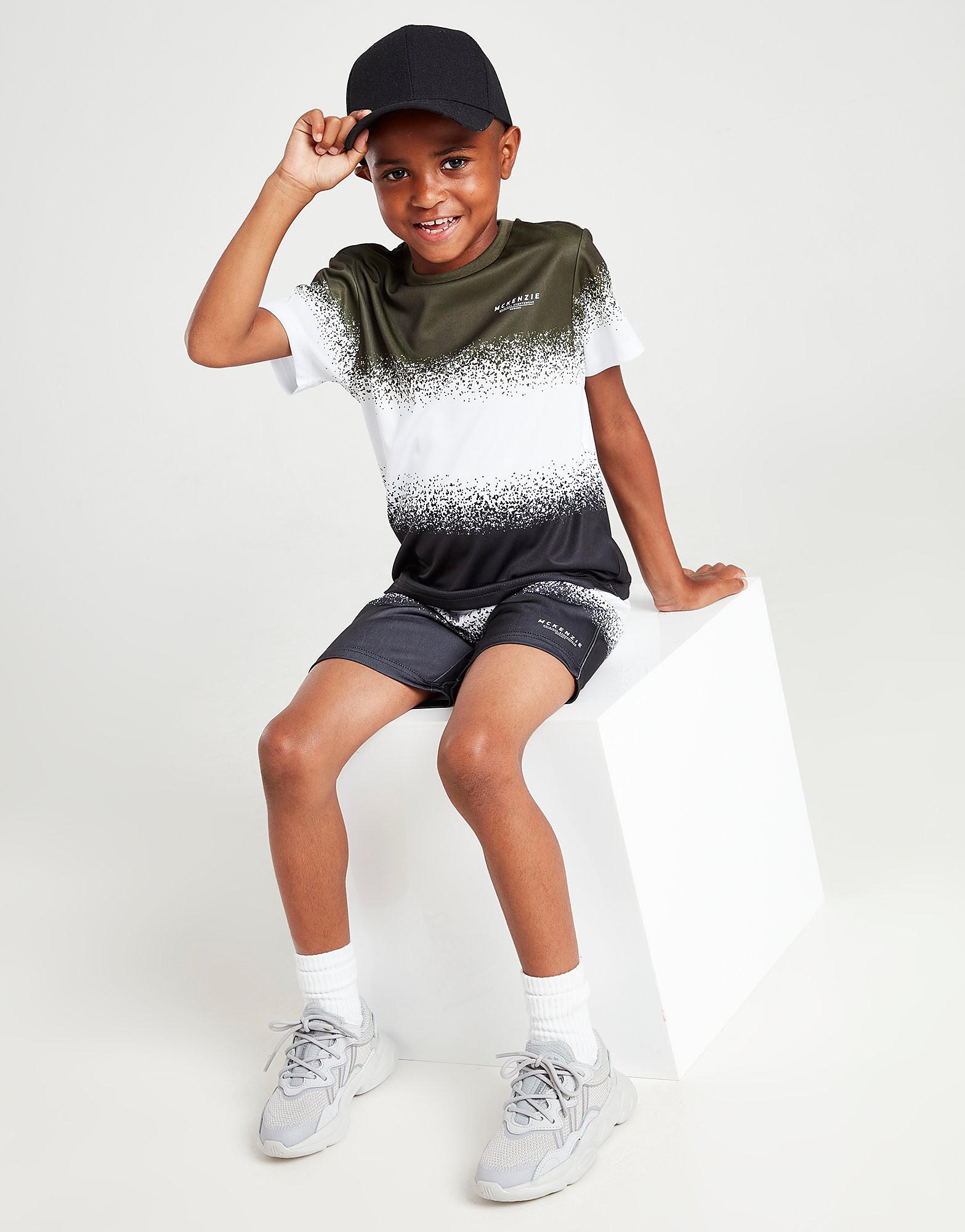 McKenzie Mini Warren Fade T-Shirt/Shorts Set Children - White - Kids, White