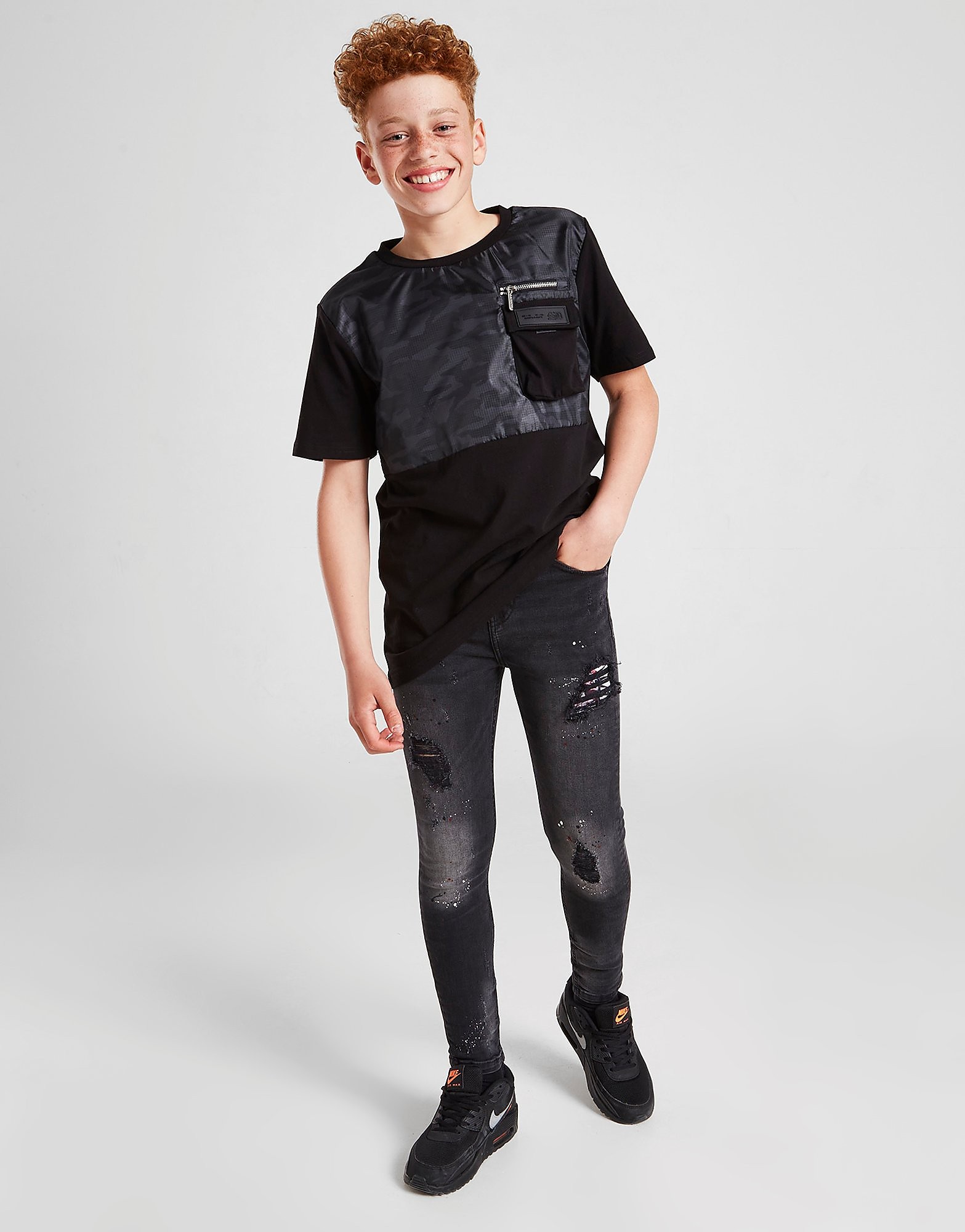 Supply & Demand jeans scatter para júnior - preto - kids, preto