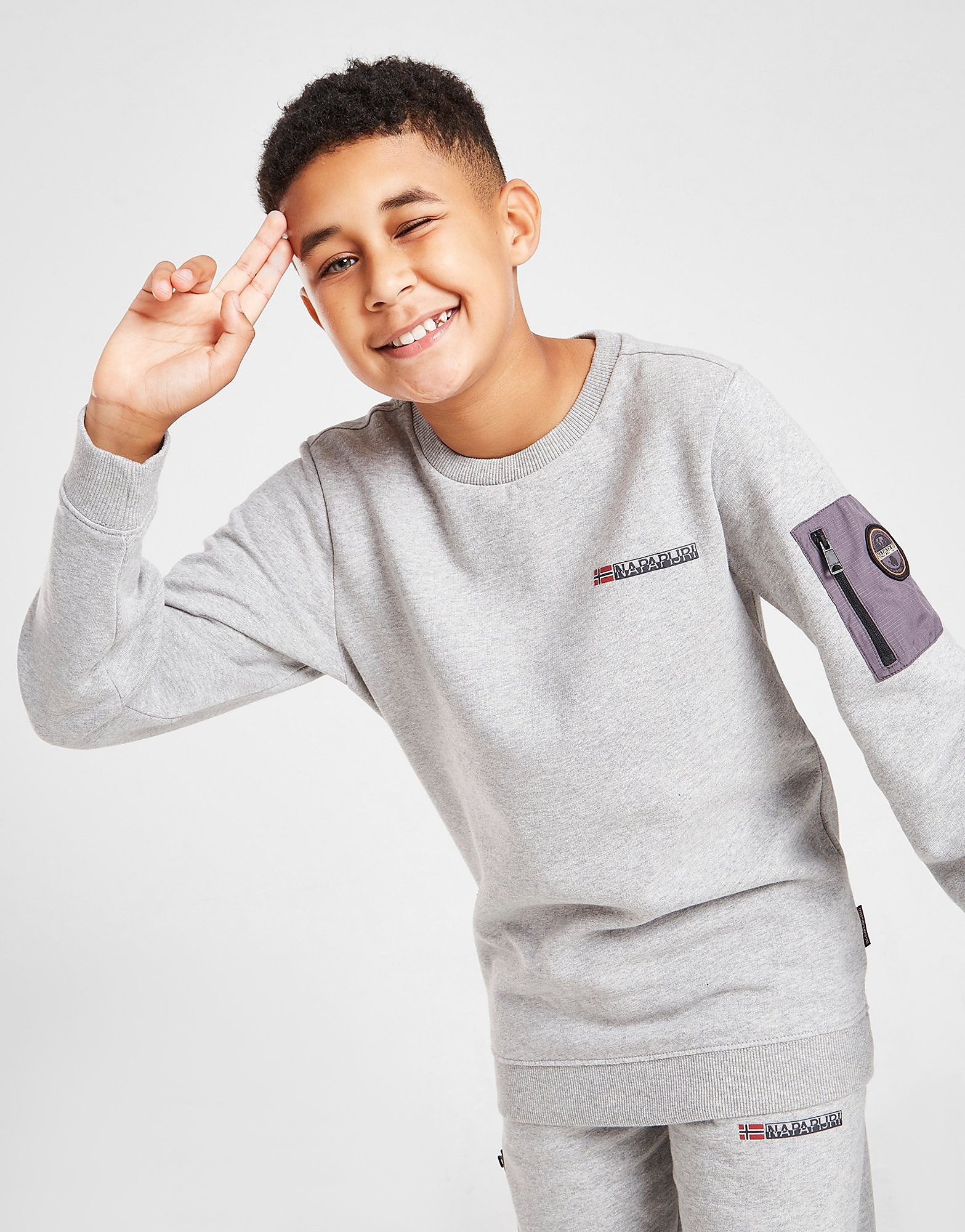 

Napapijri Woven Pocket Crew Sweatshirt - Only at JD - Grey - Kids, Grey