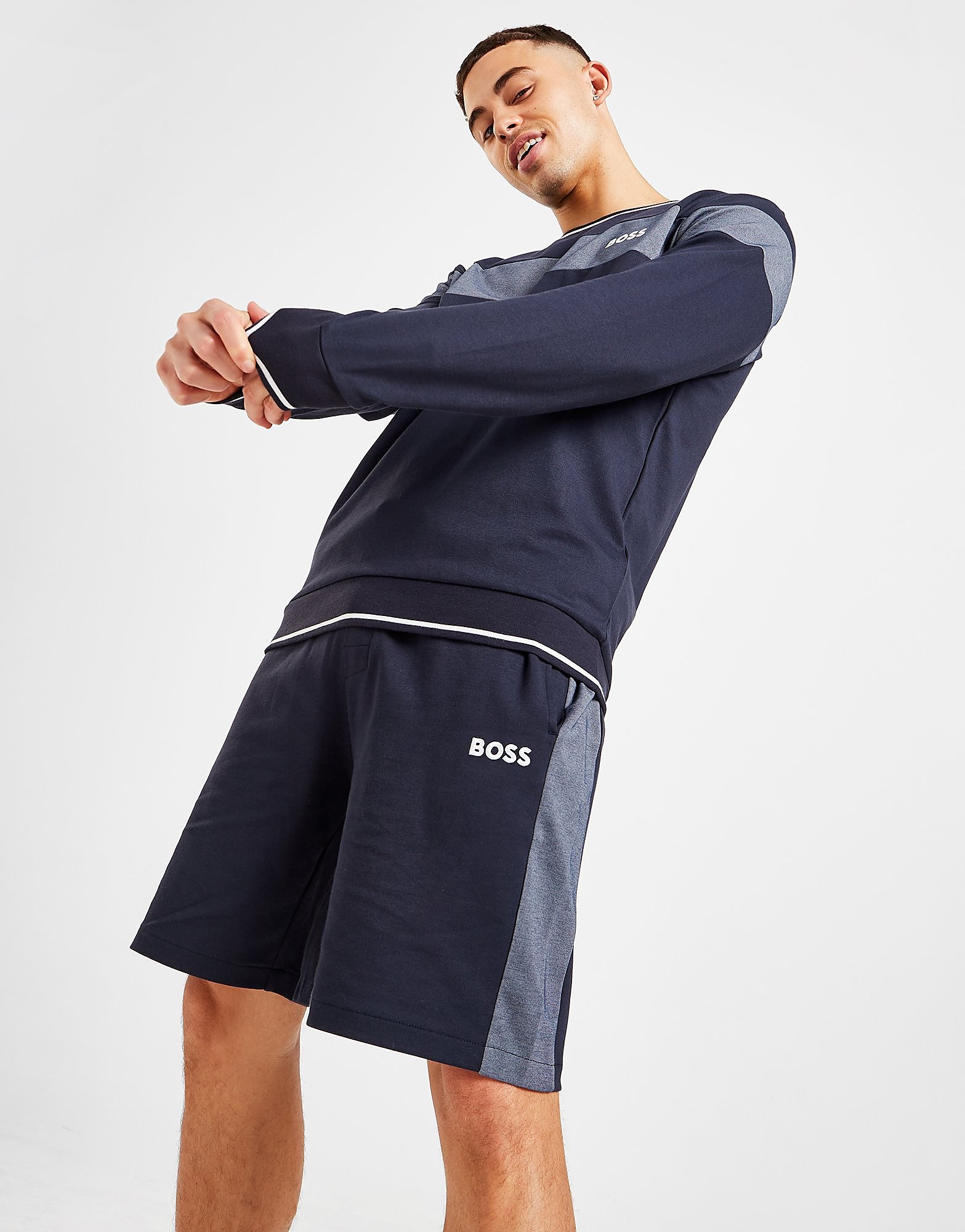 BOSS Calções Panel Pique - Azul - Mens, Azul