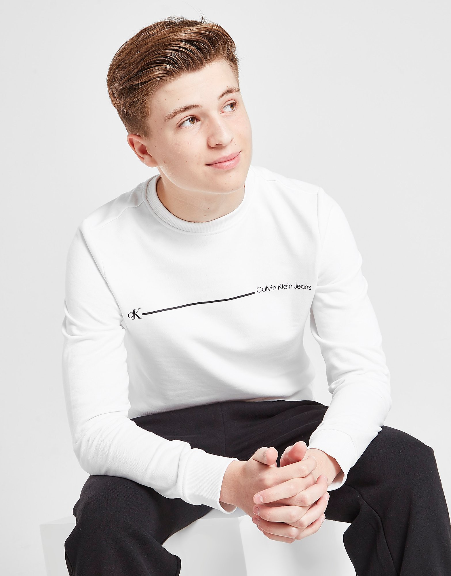 

Calvin Klein Jeans Raised Line Crew Sweatshirt Junior - White - Kids, White
