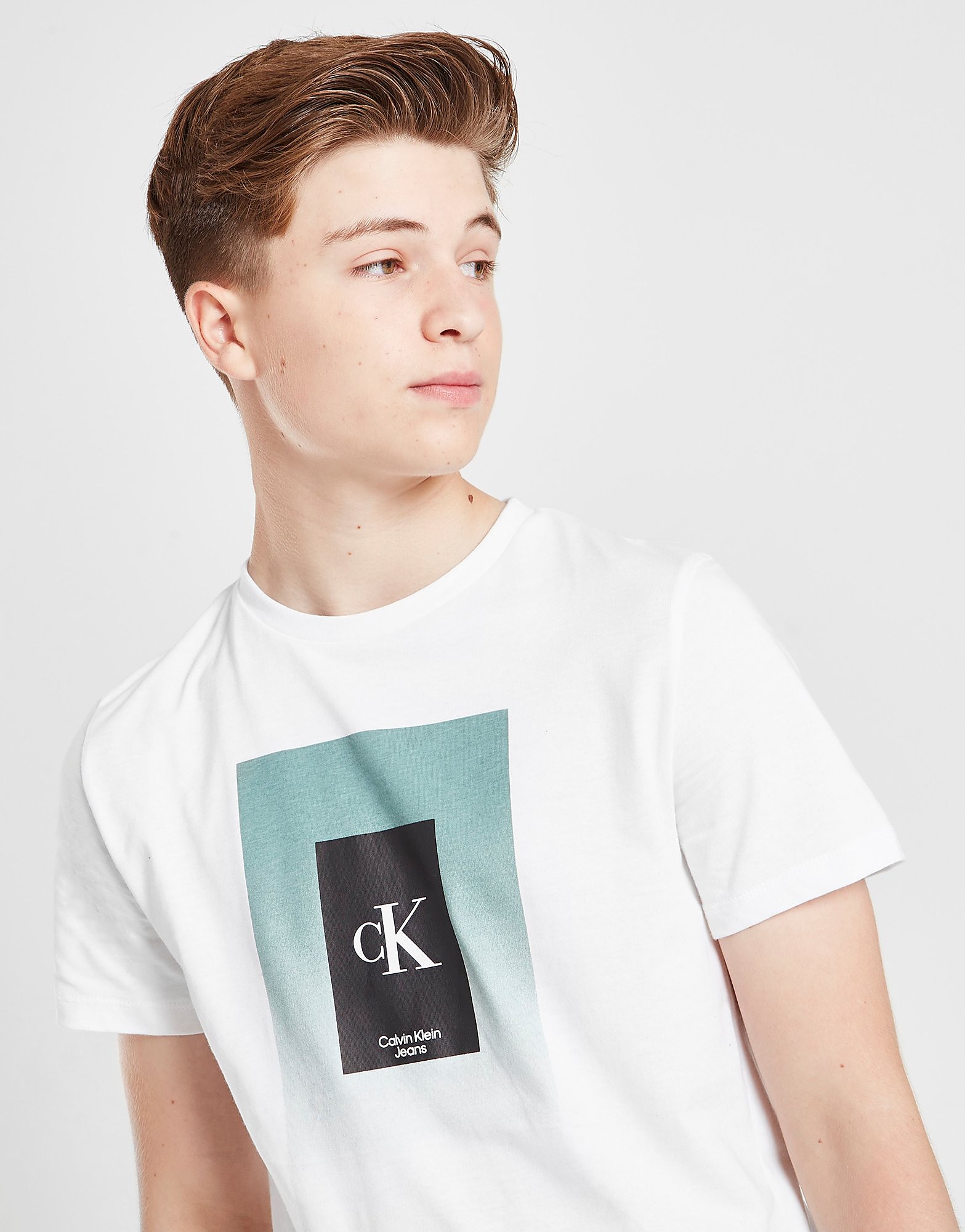

Calvin Klein Jeans Gradient Box Logo T-Shirt Junior - White - Kids, White