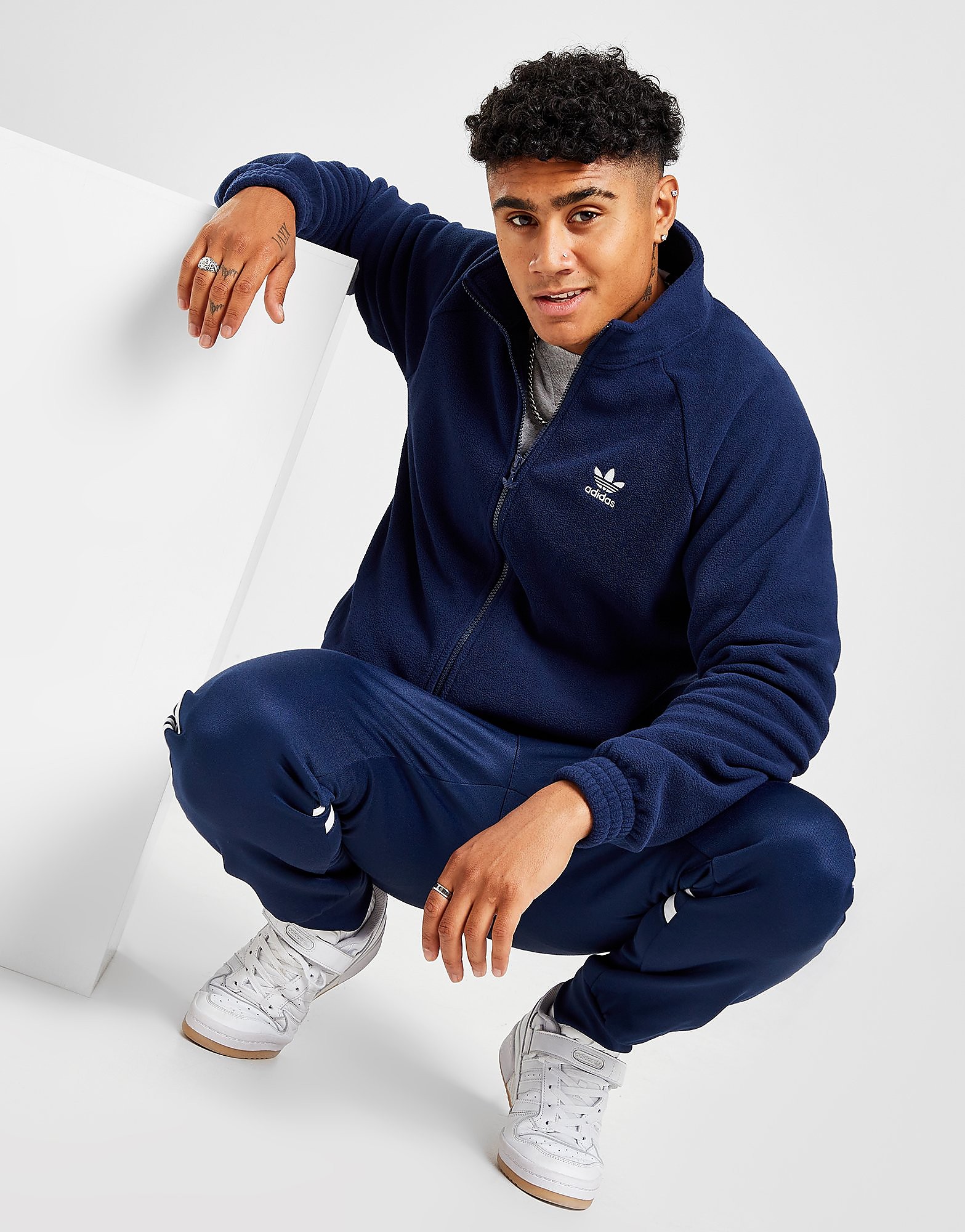 

adidas Originals Trefoil Fleece Jacket - Night Indigo/NVY - Mens, Night Indigo/NVY