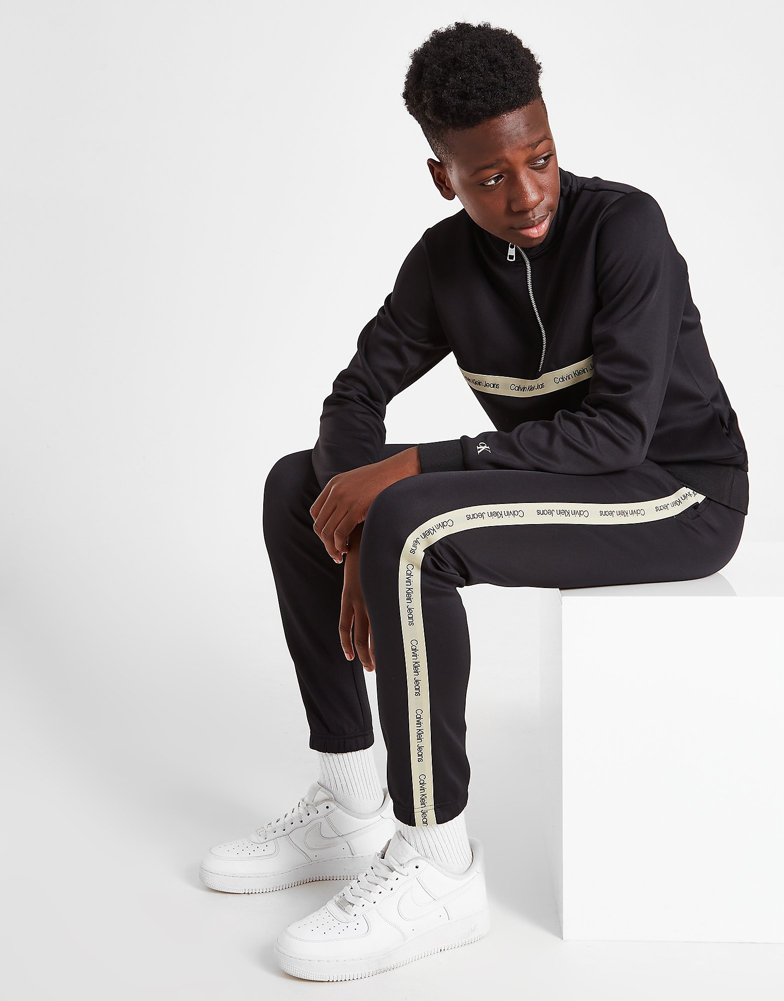 

Calvin Klein Poly Tape Tracksuit Junior - Black - Kids, Black