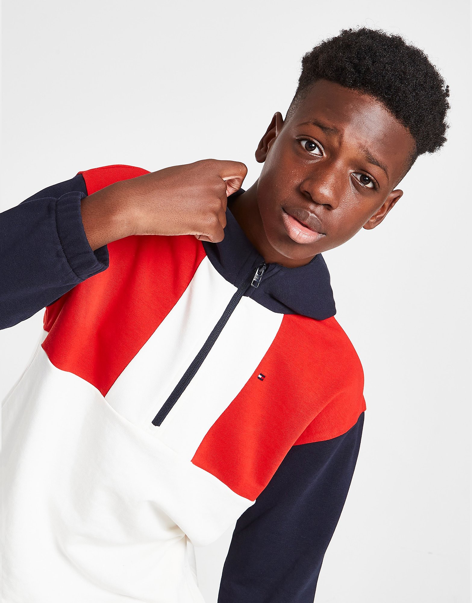 

Tommy Hilfiger Colour Block 1/2 Zip Hoodie Junior - White - Kids, White